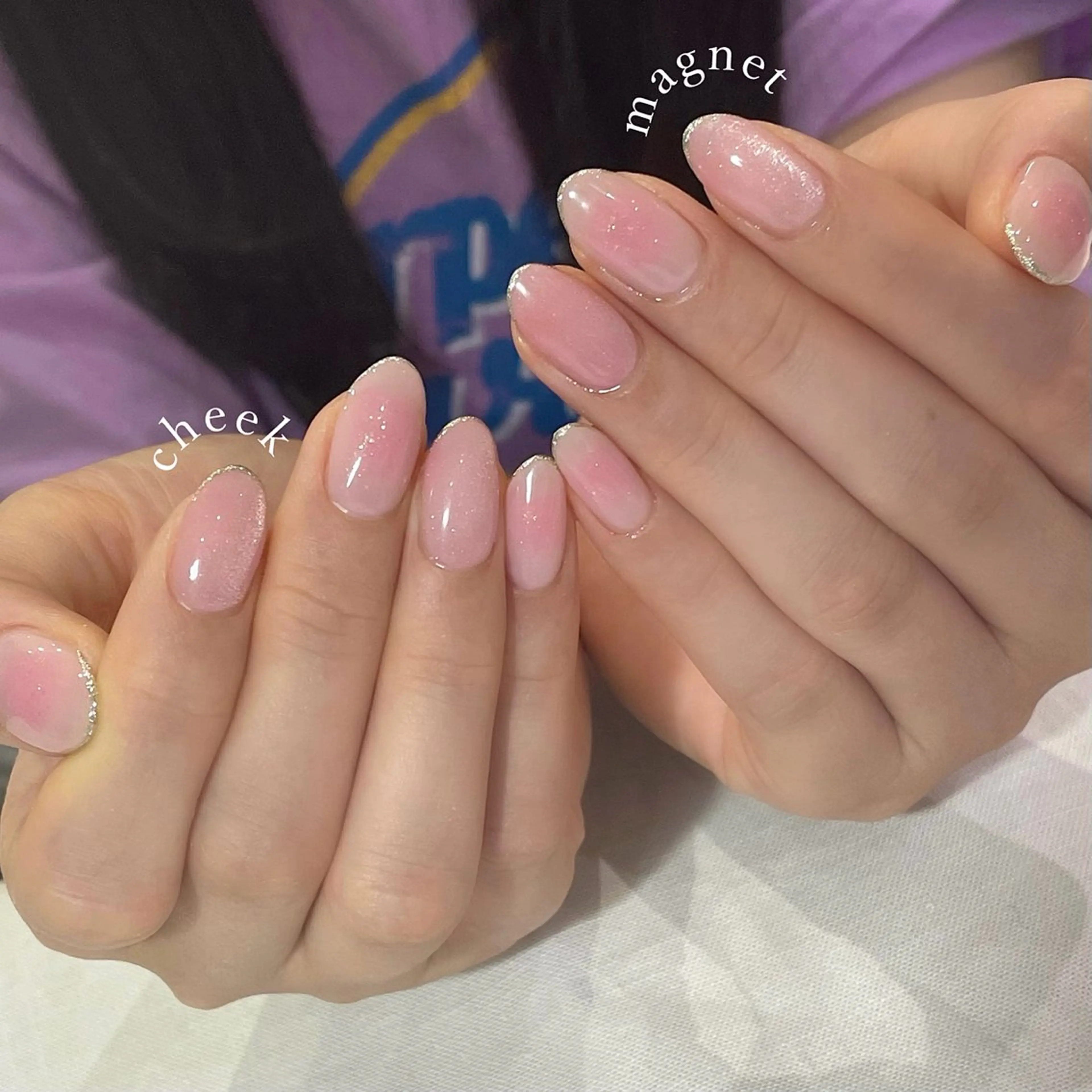 ネイル チークネイル フレンチネイル ジェルネイル マグネットネイル ニュアンスネイル パラジェルプレミアムサロン nail care &spa Lovin［ラヴィン］所属・Azegami Minaのネイルデザイン