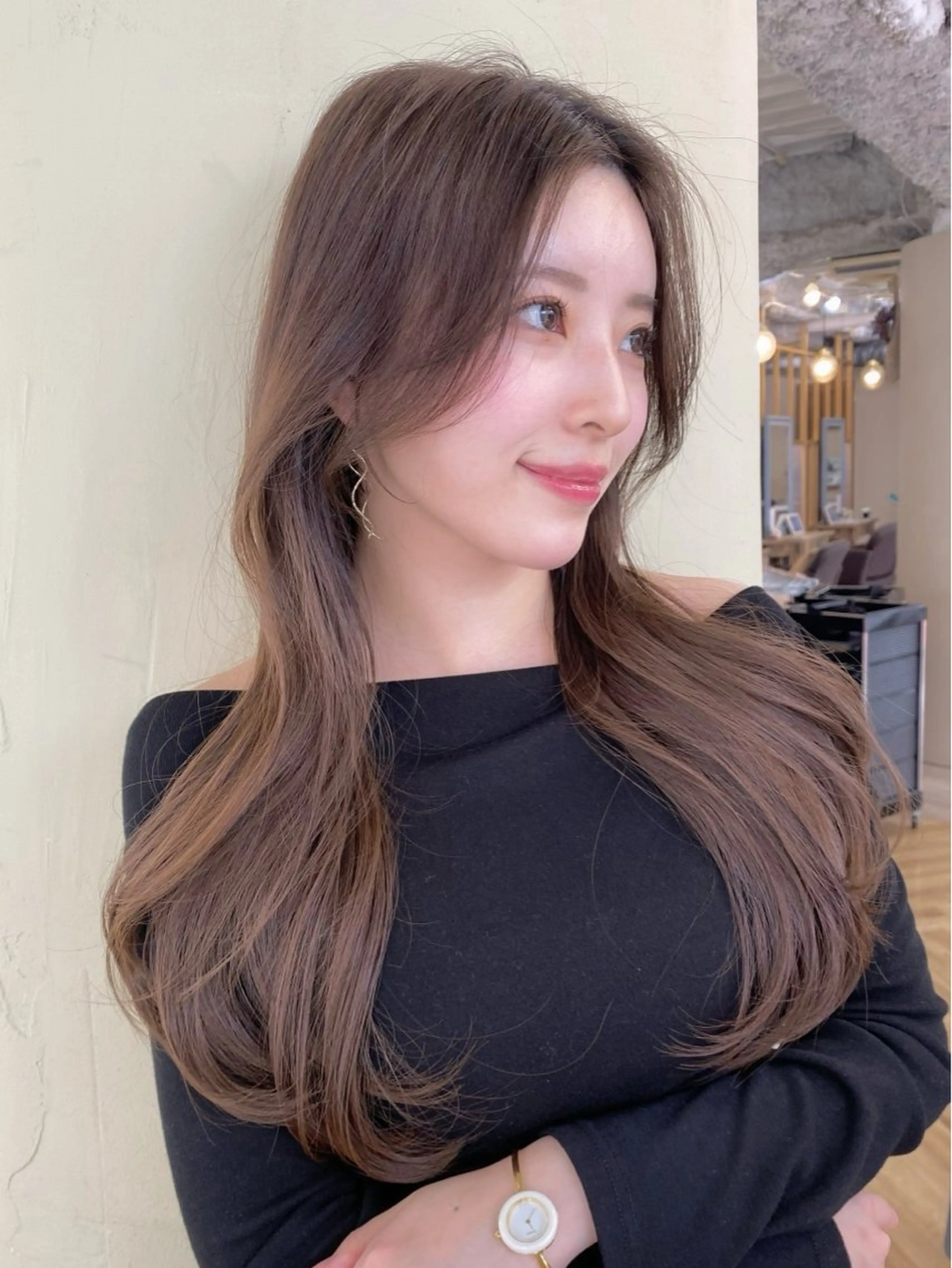 セミロング カット ヘアカラー トリートメント ヤスザトアヤノ ／レイヤー／オリーブのヘアスタイル