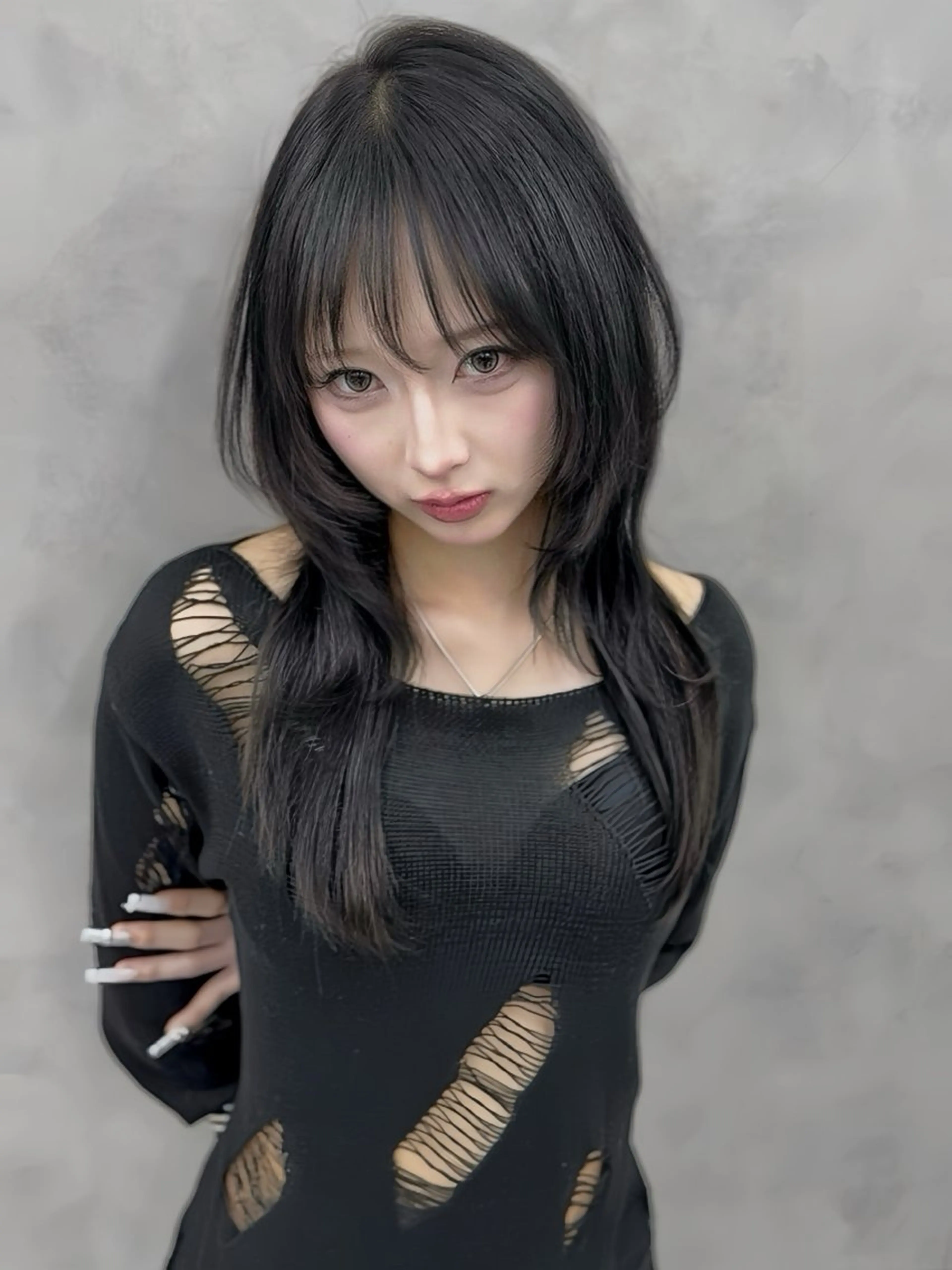 ミディアム ハッシュカット カット ヘアカラー AIVAN所属・レイヤーカット 【瑠己】のヘアスタイル