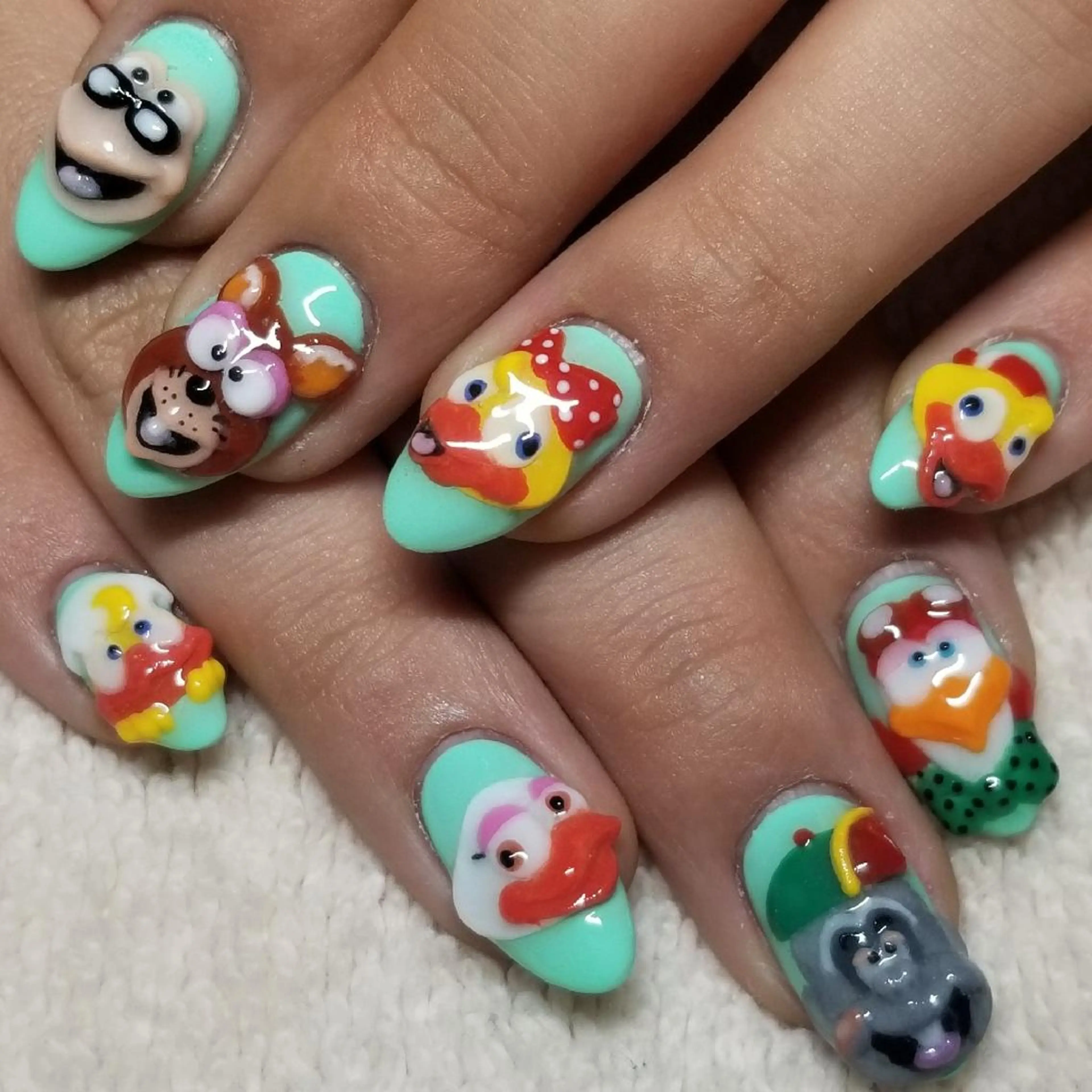 ネイル グリーン パステルネイル ハンドネイル よしだ ひろきのネイルデザイン