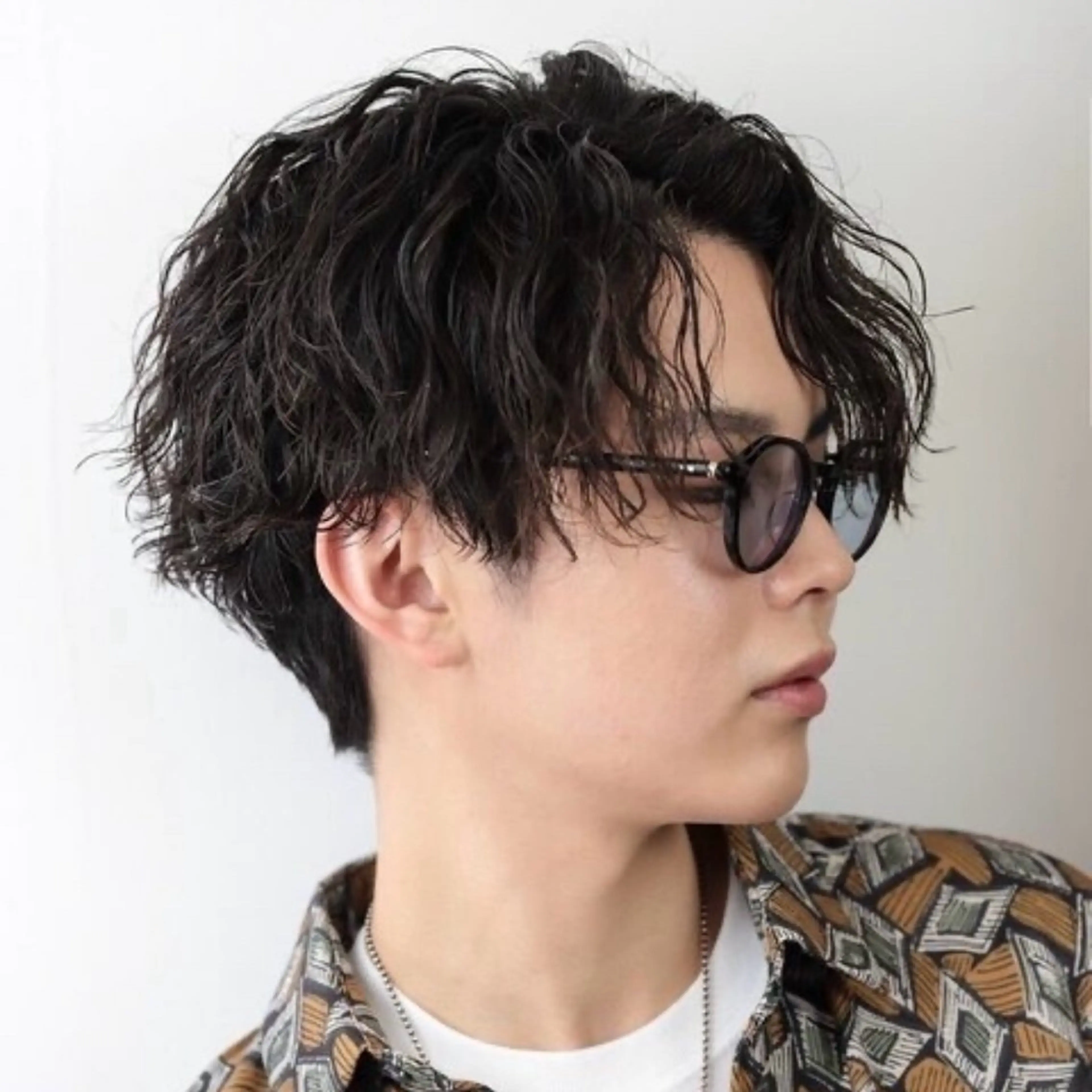 パーマ メンズ ハイトーン/ボブ/ ハイライト🤍涼介のヘアスタイル