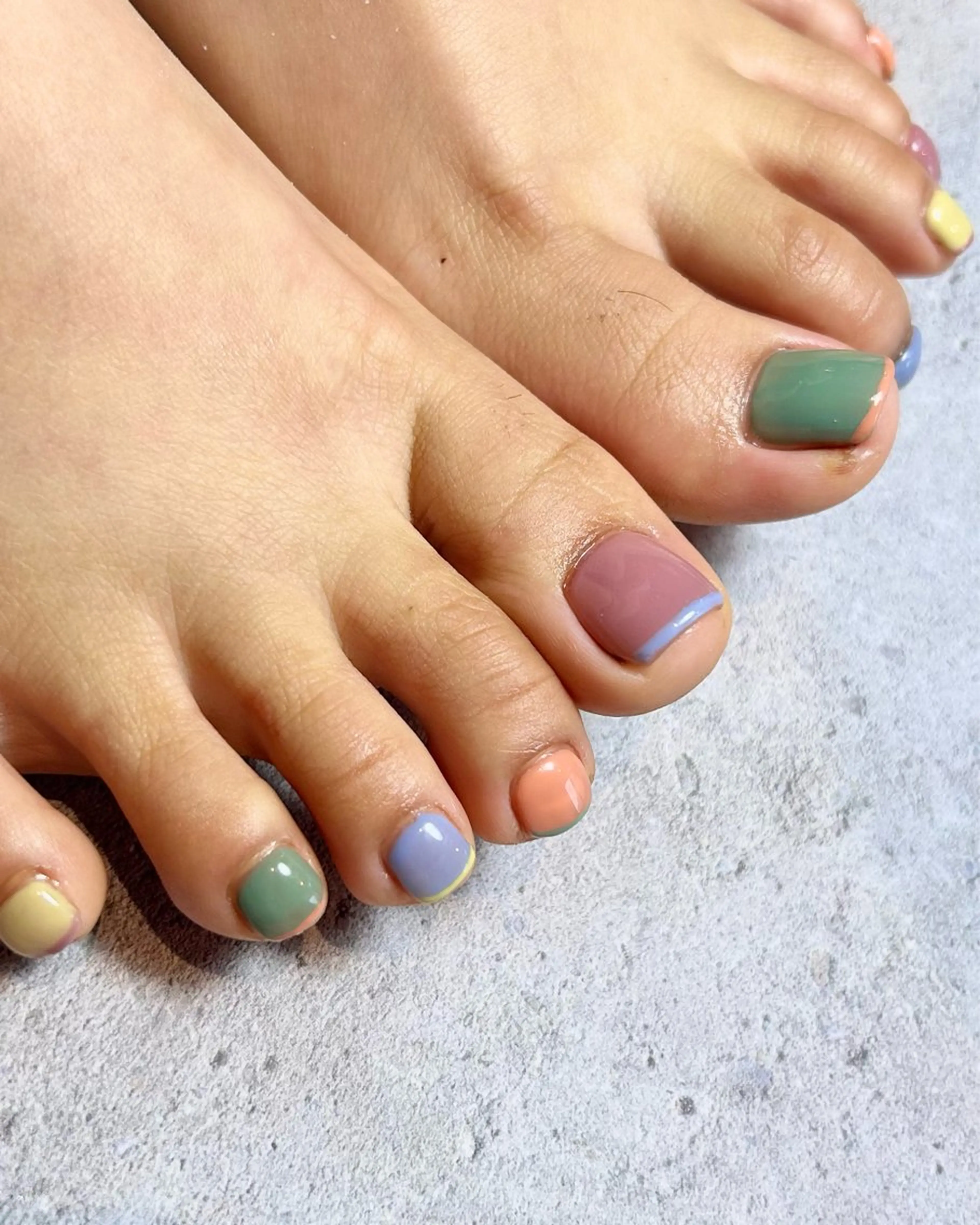 ネイル 持ち込み パステルネイル フットネイル Reflection marikoのネイルデザイン