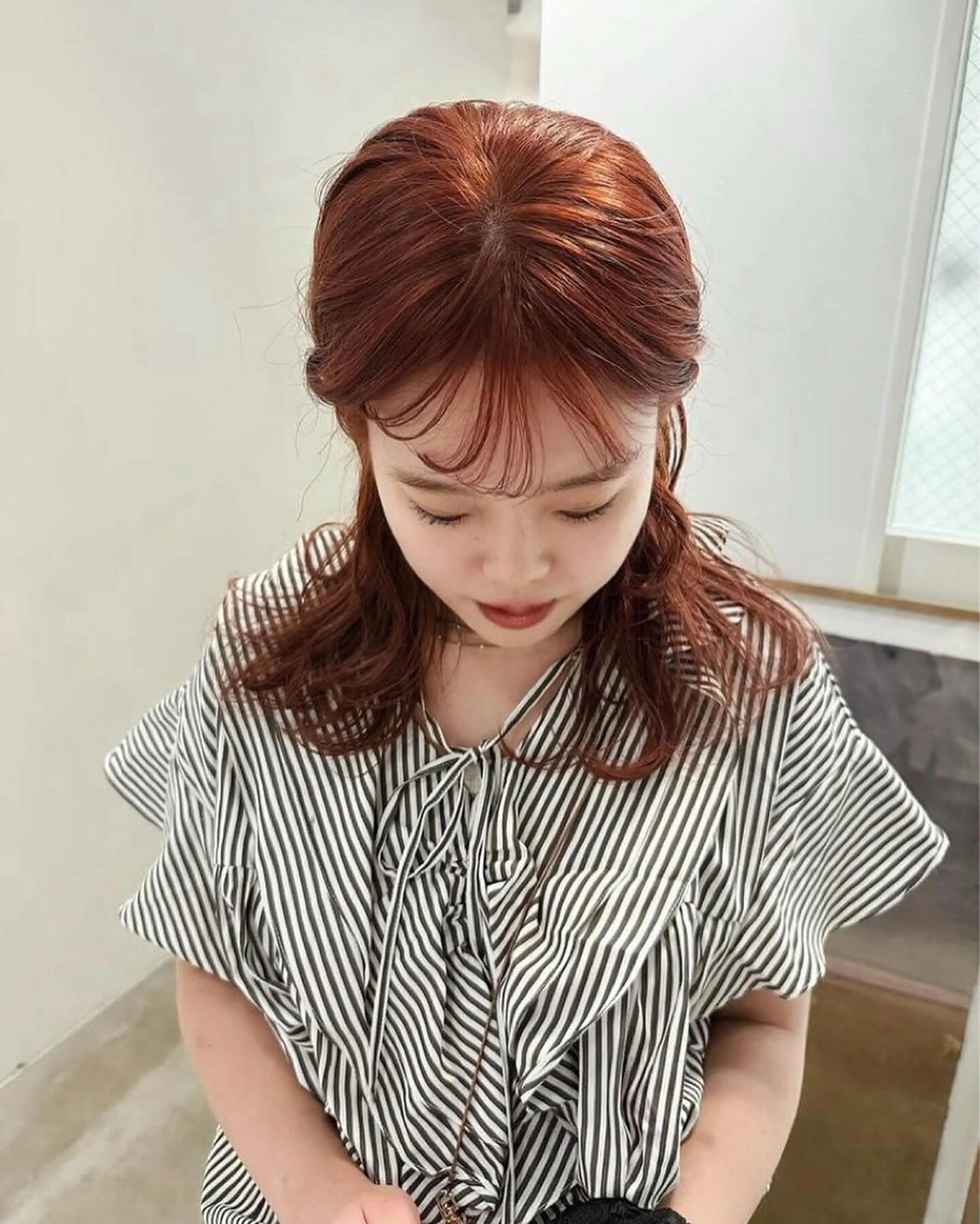 ミディアム カラー ヘアカラー トリートメント mei｜顔まわり ×透明感カラーのヘアスタイル