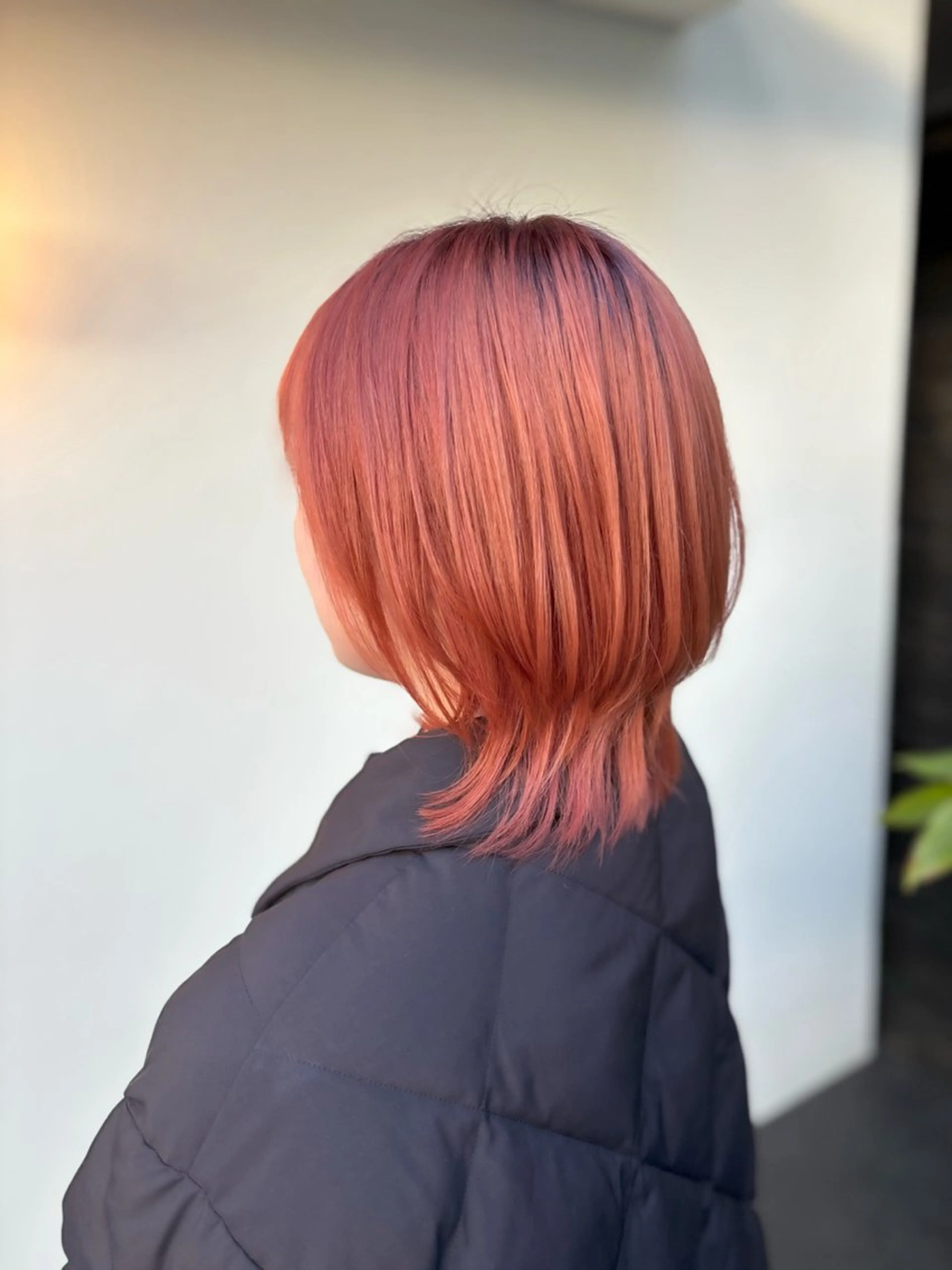 ミディアム カラー ブリーチ ブラウンカラー オレンジ オレンジブラウン ピンクカラー カット ヘアカラー ducha所属・DUCHA Tomida naoのヘアスタイル