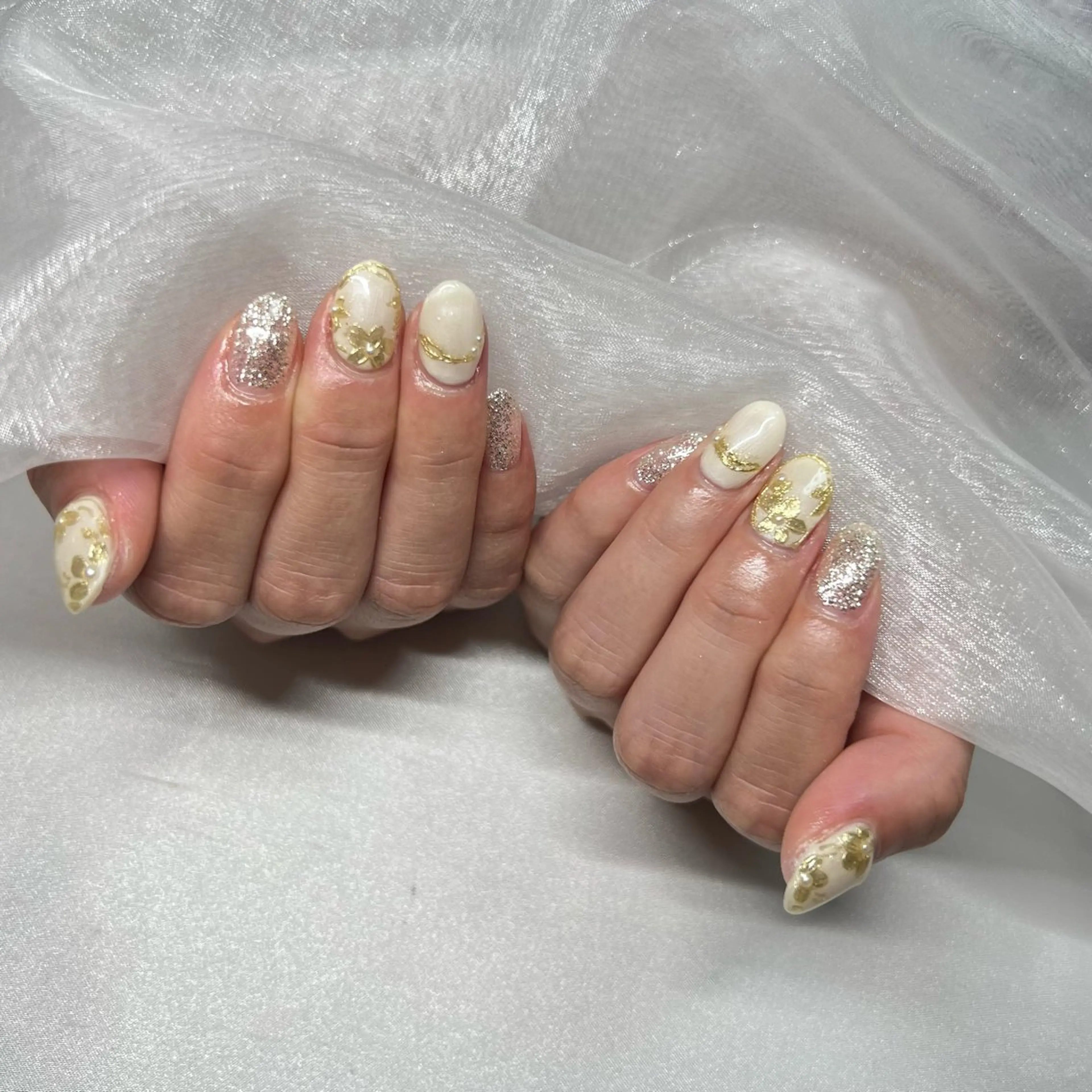 ネイル ジェルネイル 韓国ネイル ラメ(グリッター) マグネットネイル ミラーネイル ハンドネイル -nail salon-Reward所属・nail salon Rewardのネイルデザイン