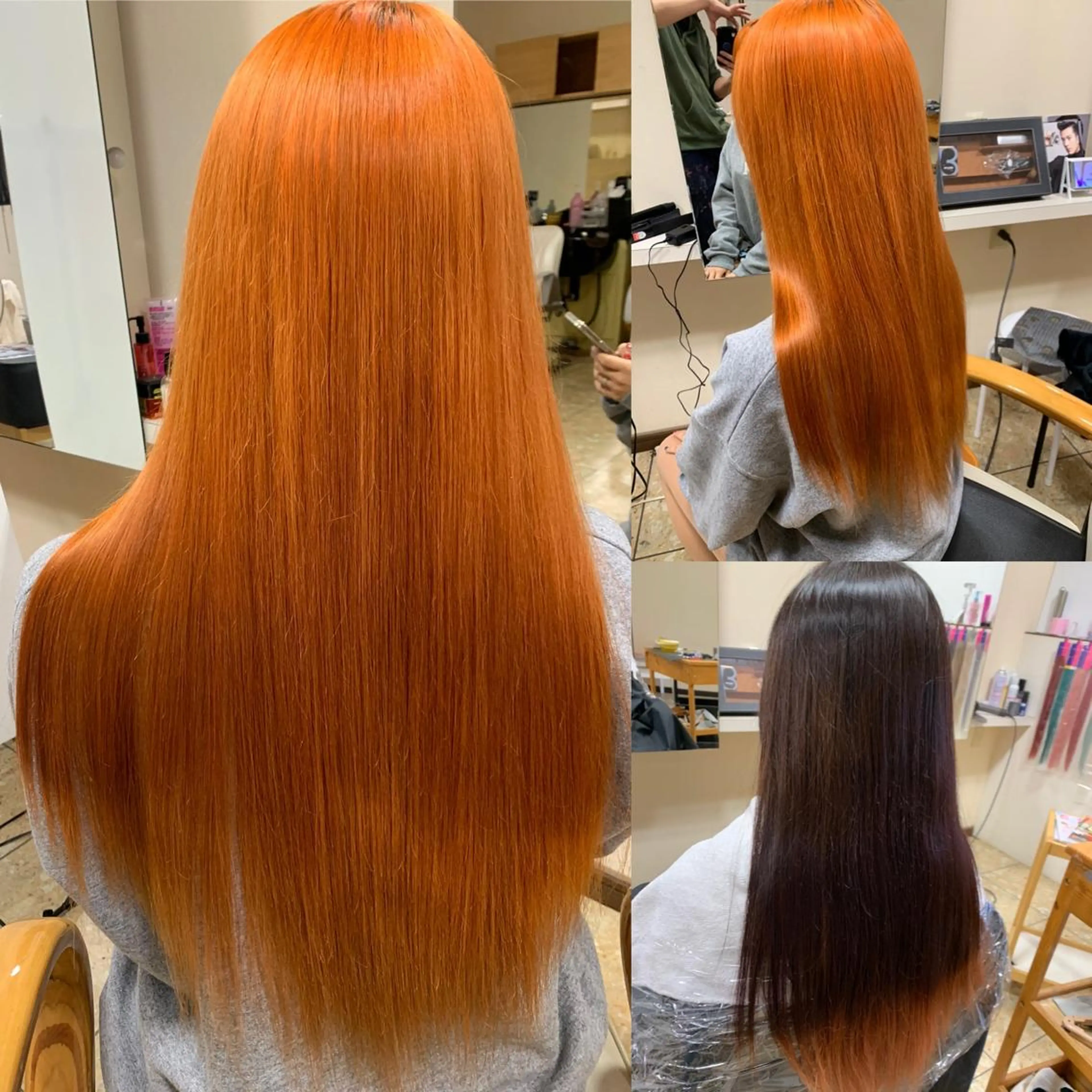 ロング カラー ブリーチ ケアブリーチ オレンジ ヘアーサロンaxia所属・上田 英樹のヘアスタイル