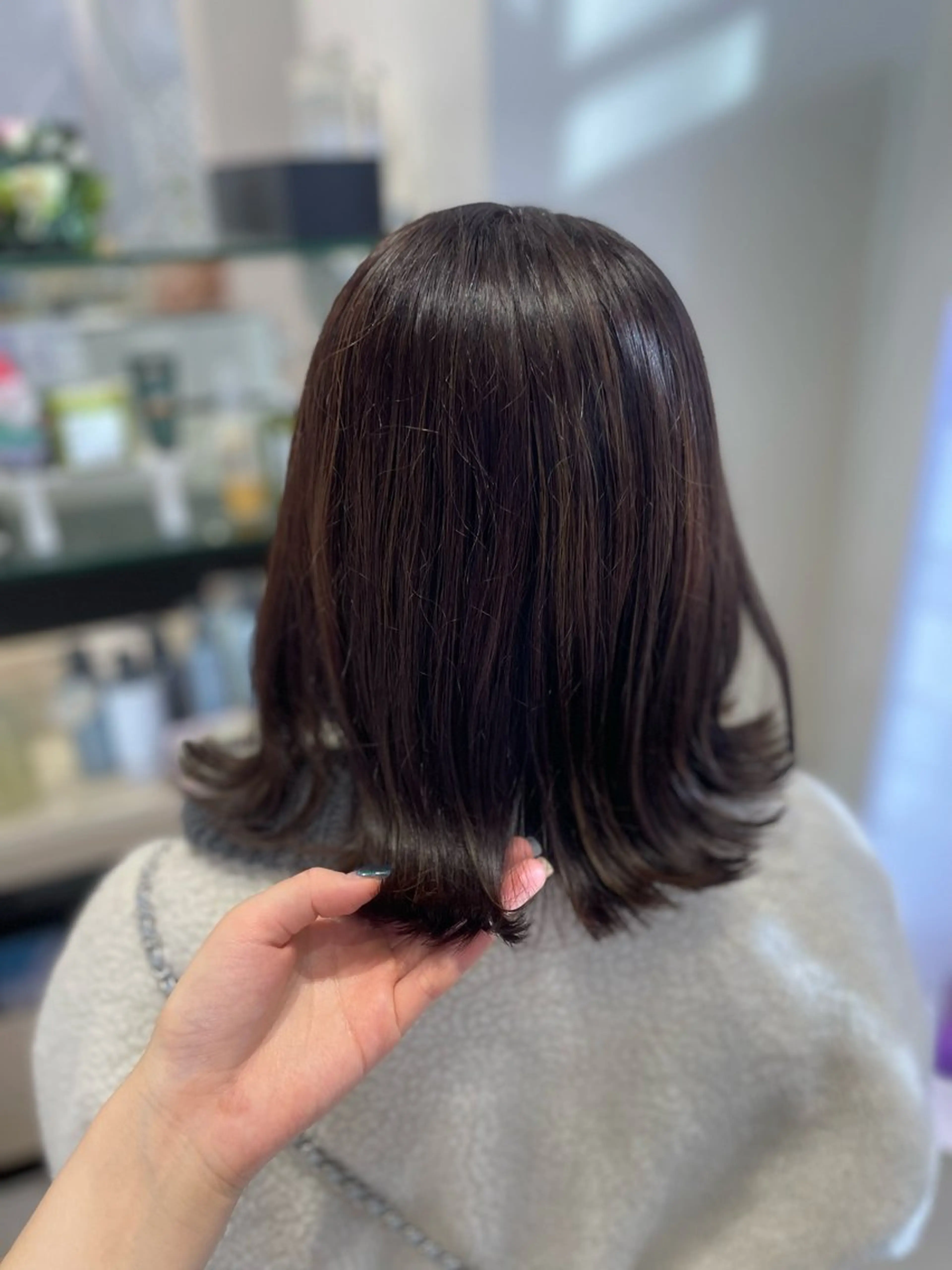 ミディアム カラー 透明感カラー ヘアカラー クロスパーマ/うる艶 カラー/Kurumiのヘアスタイル