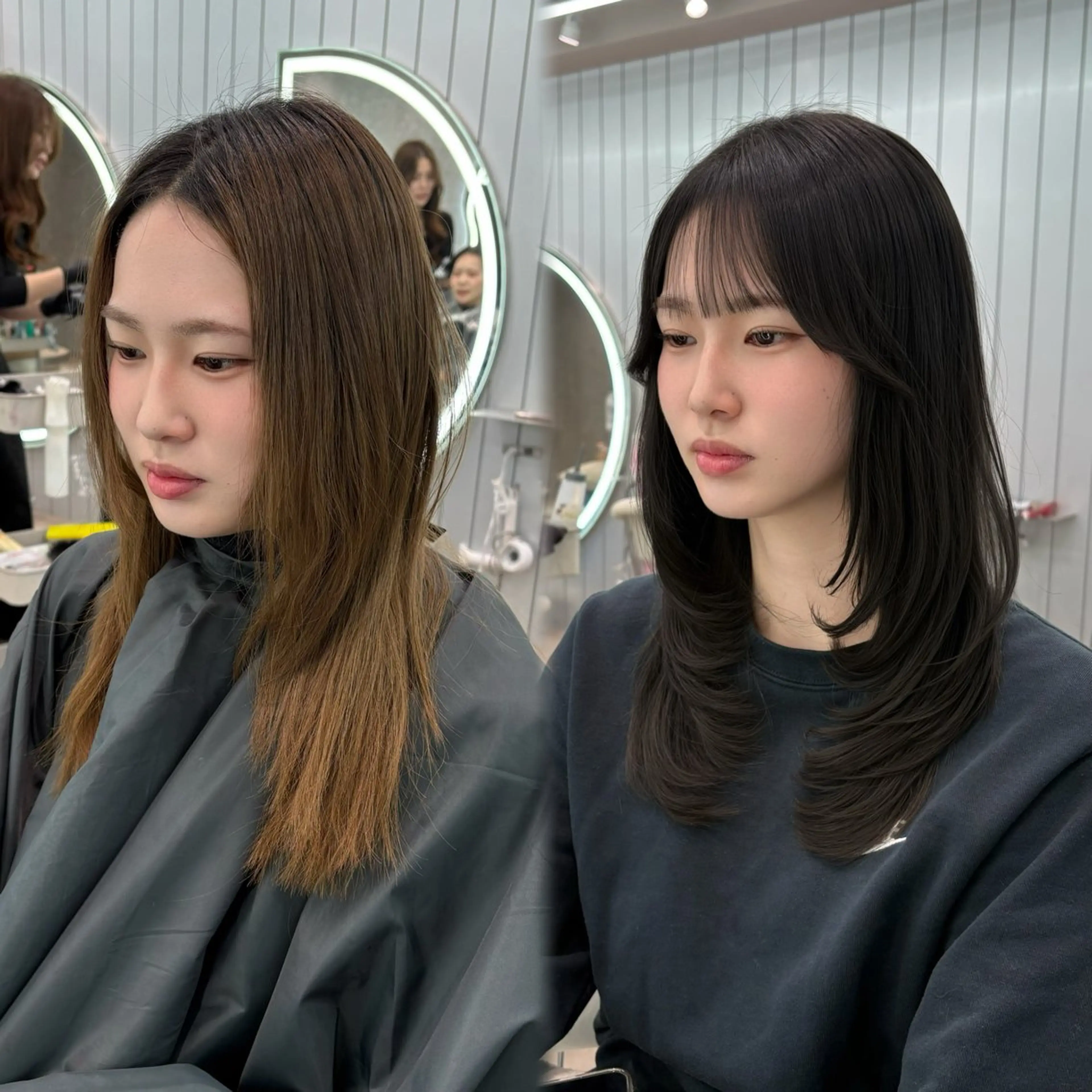 ロング カラー ヘアアレンジ アッシュ 黒髪 ブリーチ ブルーカラー ブルーブラック カット ヘアカラー トリートメント ヘアセット 大宮‎🩵縮毛矯正 髪質改善 佐藤 和のヘアスタイル