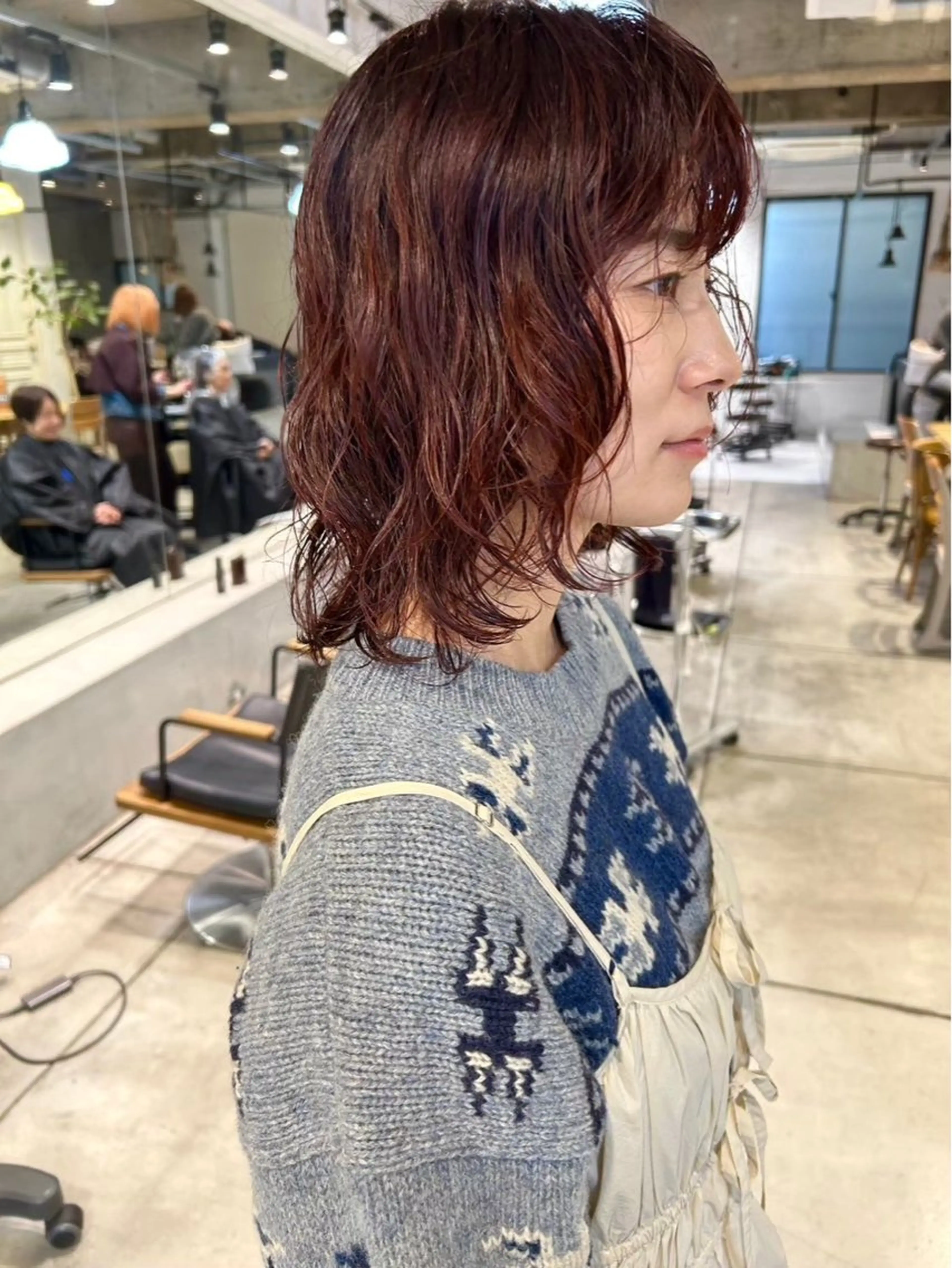 ミディアム カラー パーマ DUMBO 千歳船橋のヘアスタイル