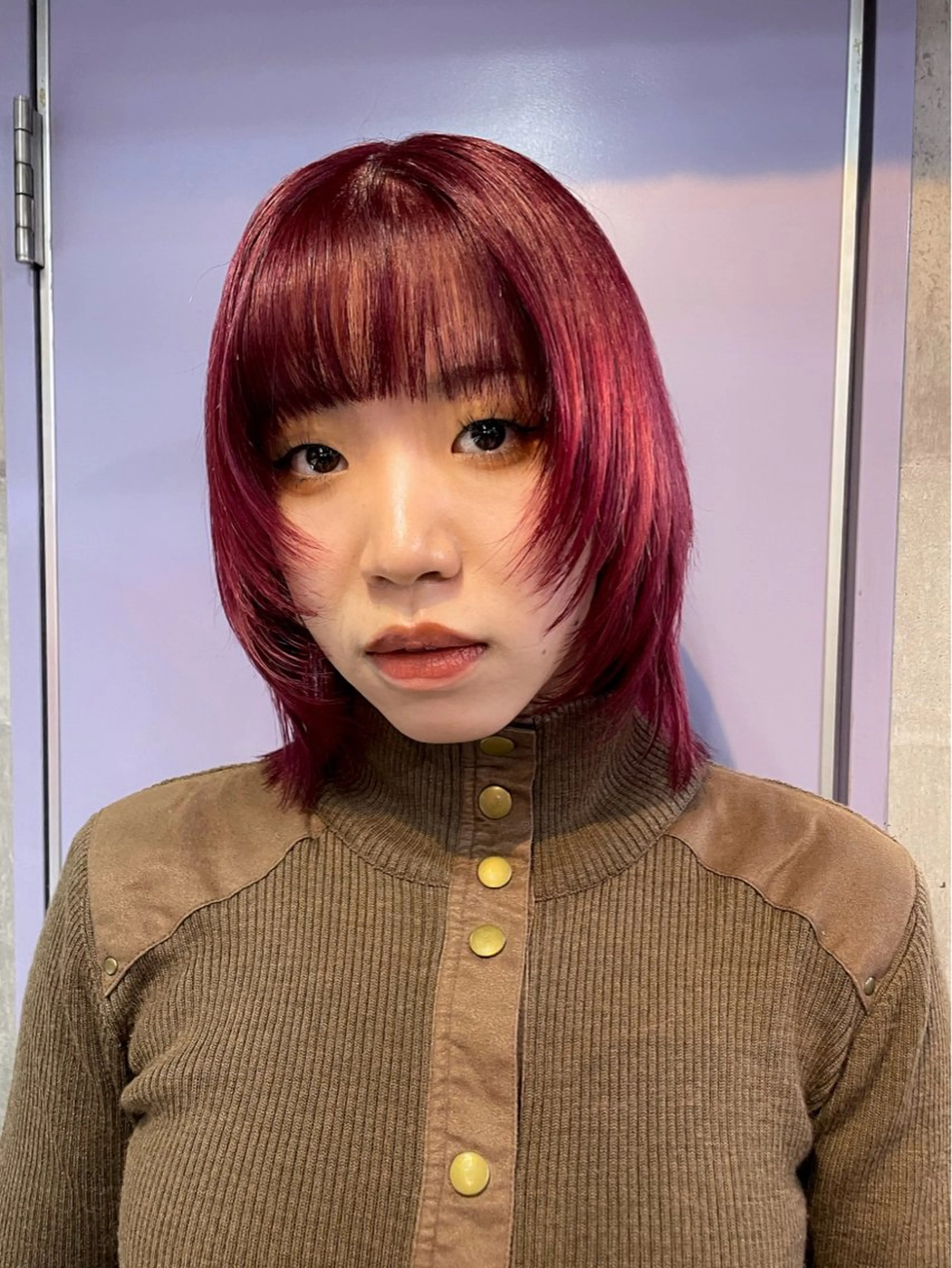 ミディアム カット ヘアカラー ハイトーン/ブリーチ /ウルフ⛓️MAKIのヘアスタイル