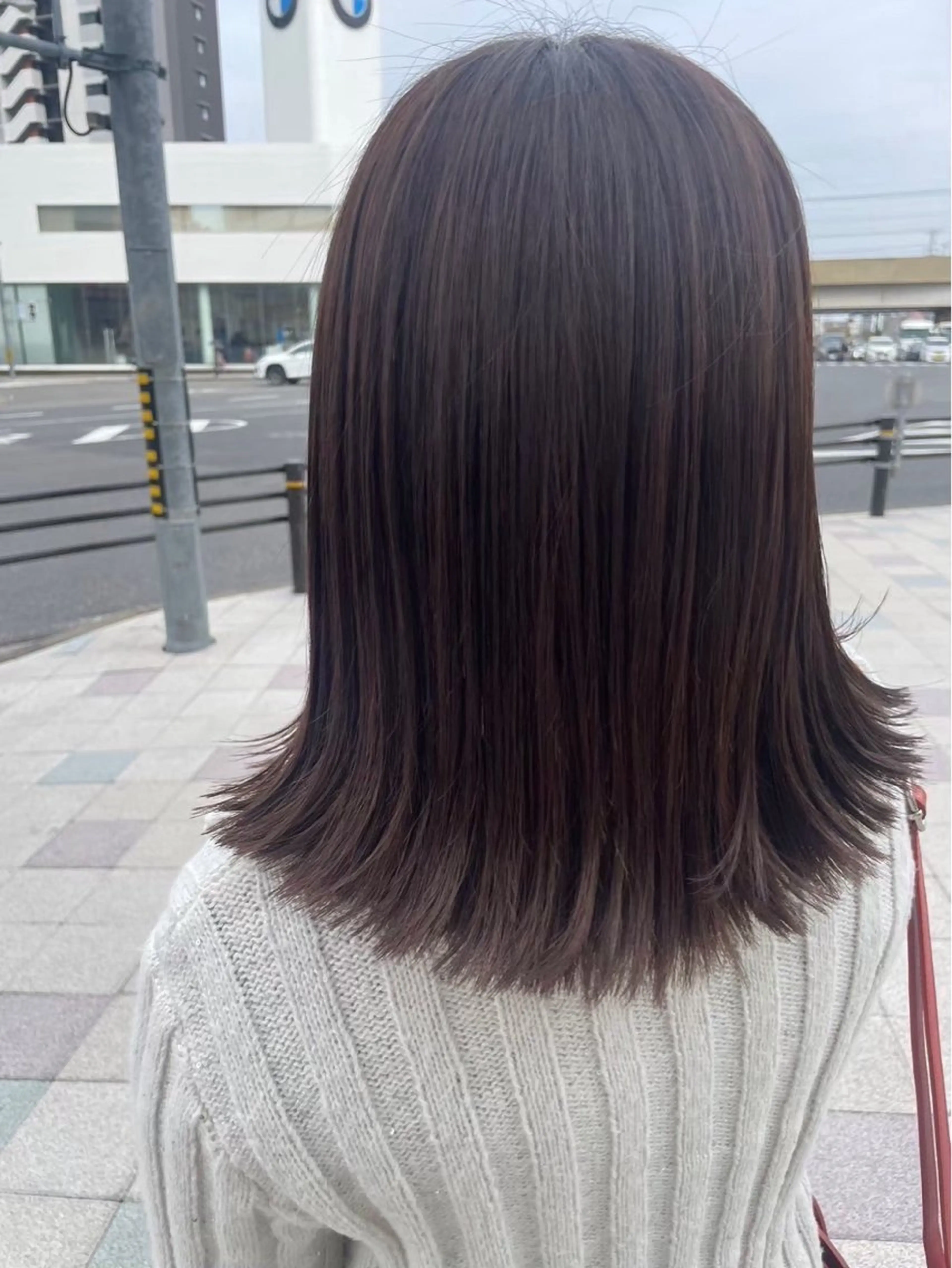 セミロング 💎曲がる縮毛矯正 💎透明感カラー/のヘアスタイル