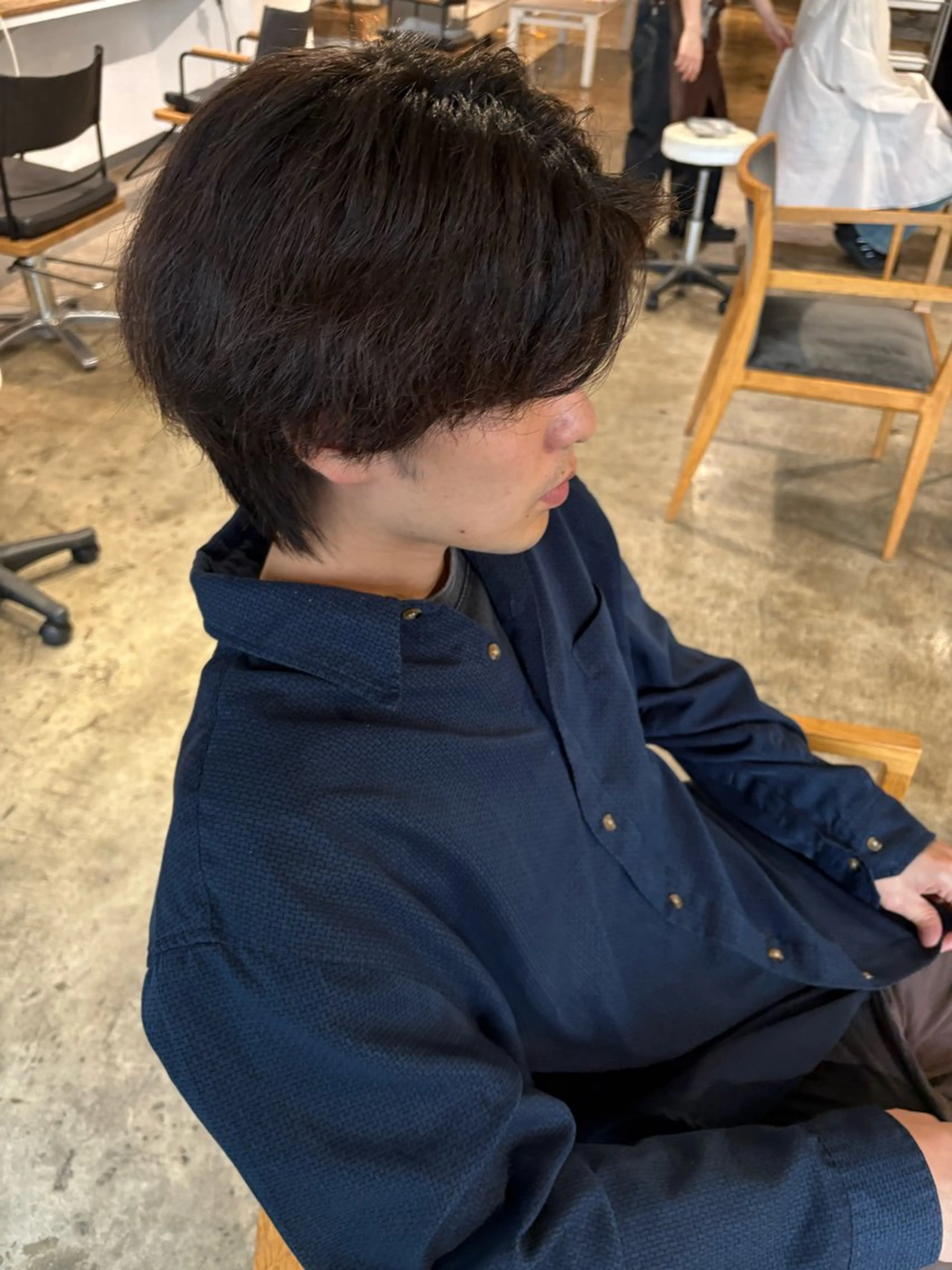 ショート パーマ メンズ センターパート ダウンパーマ フェザーパーマ カルマパーマ メンズ韓国風 become men's hair 名駅店所属・名駅/フェザーパーマ 韓国ヘア/森岡のヘアスタイル