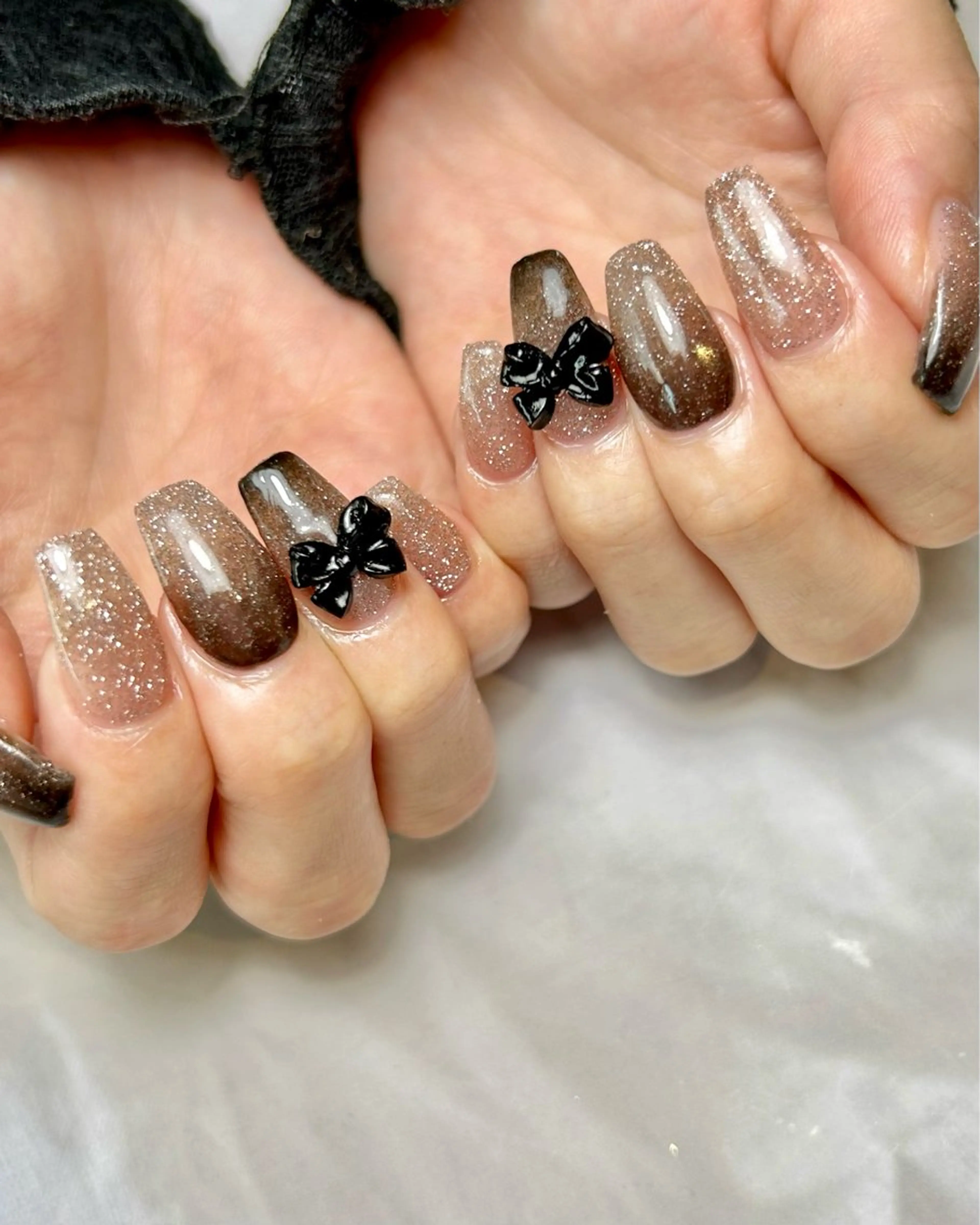 ネイル ブラウン フラッシュネイル ハンドネイル Reflection marikoのネイルデザイン