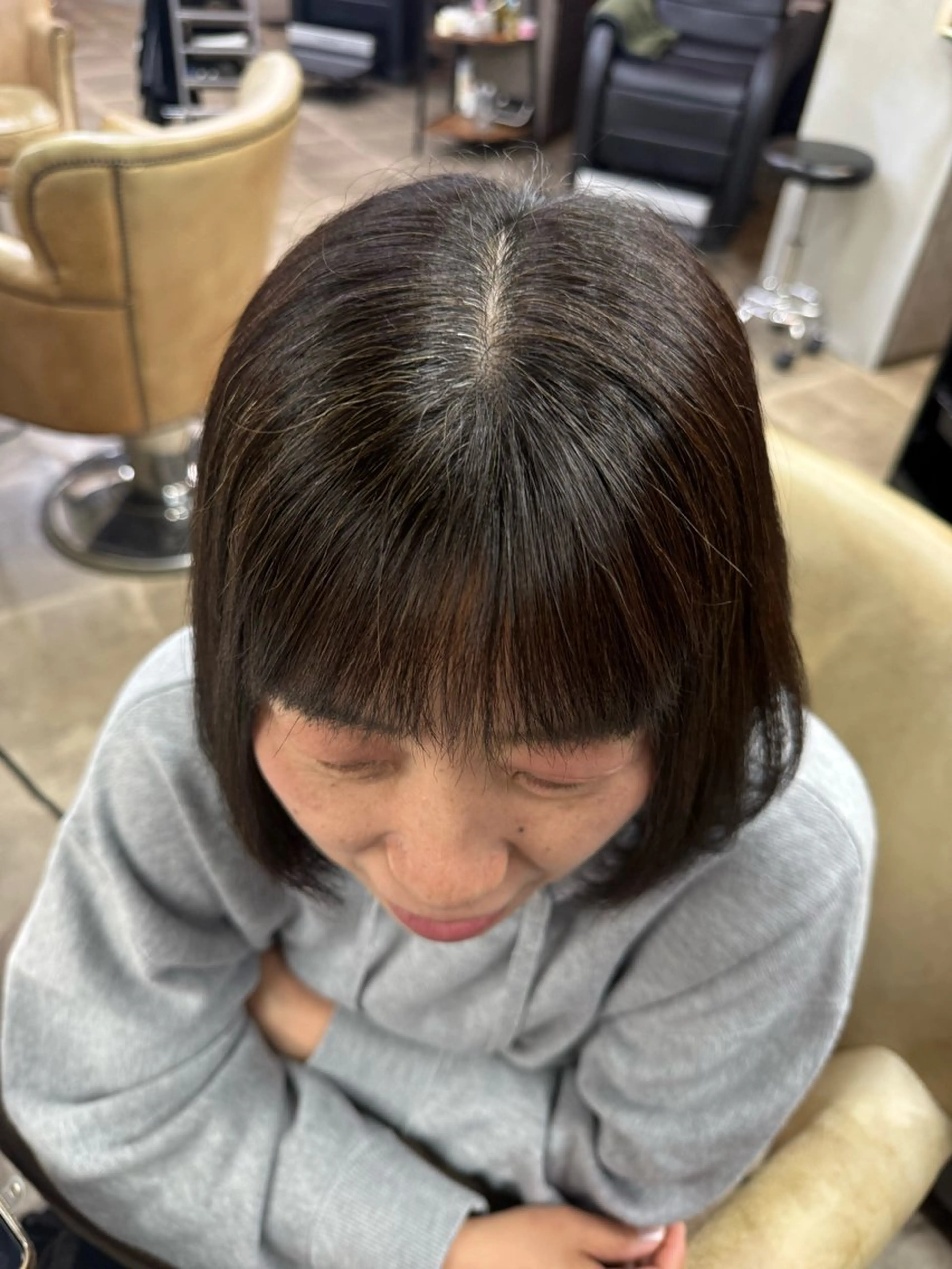 ミディアム パーマ 縮毛矯正 Blast Erikaのヘアスタイル