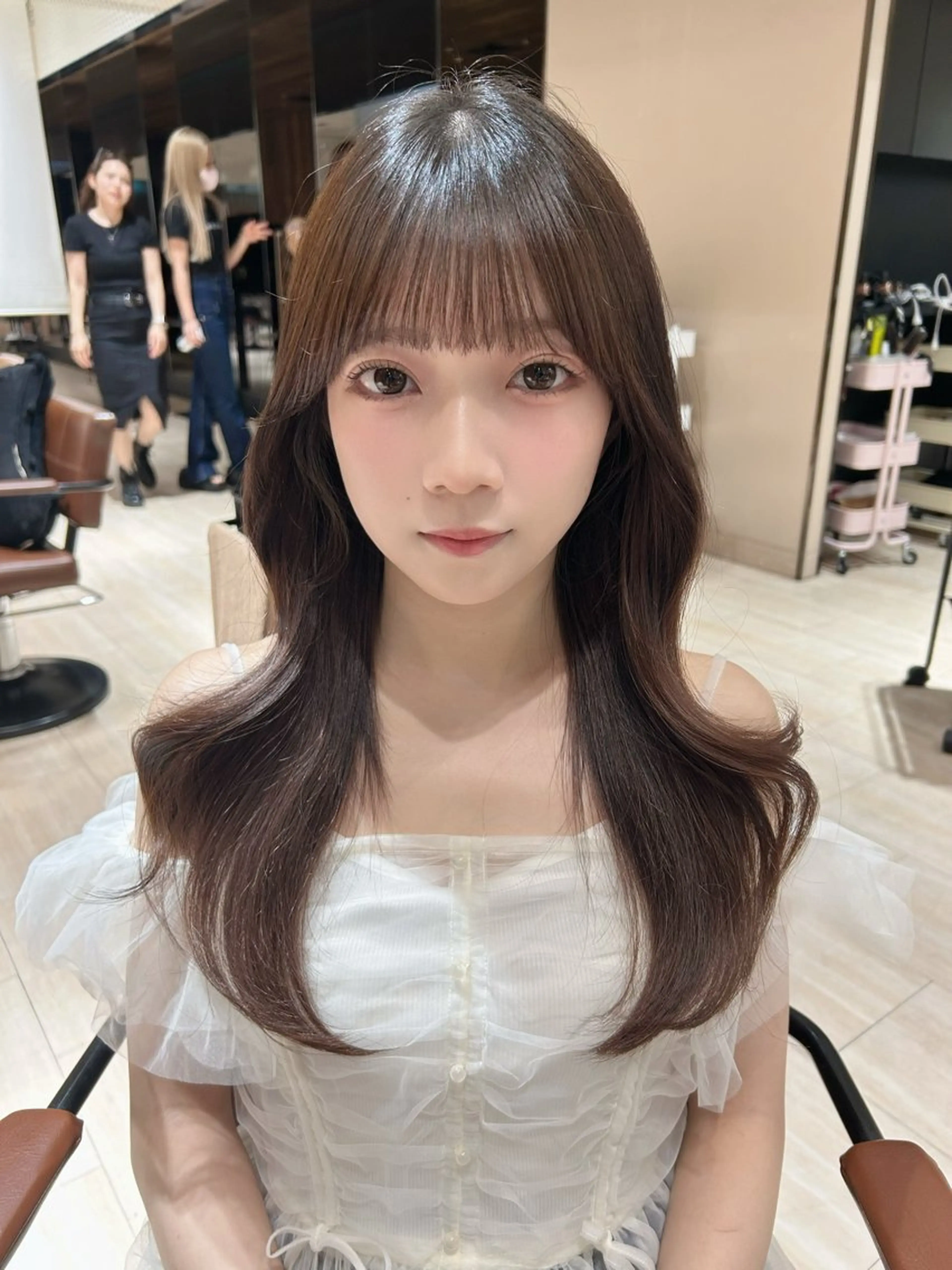 ロング カット ヘアカラー トリートメント 🎀大竹美侑／顔まわ りカット／レイヤーのヘアスタイル