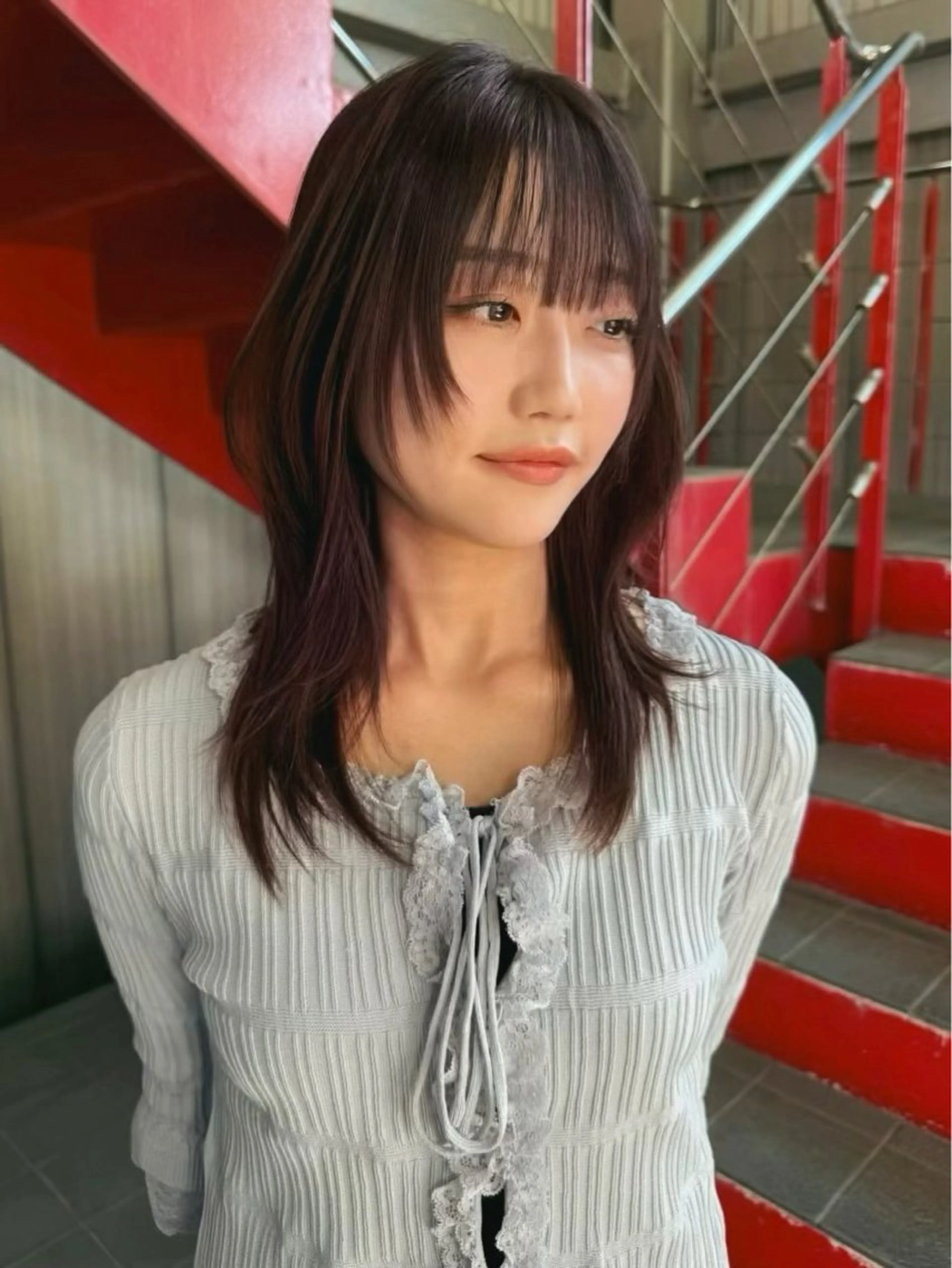 【ご新規様限定🍒】前髪/顔周りカット+艶カラー+オージュアクイックトリートメント🌟の写真