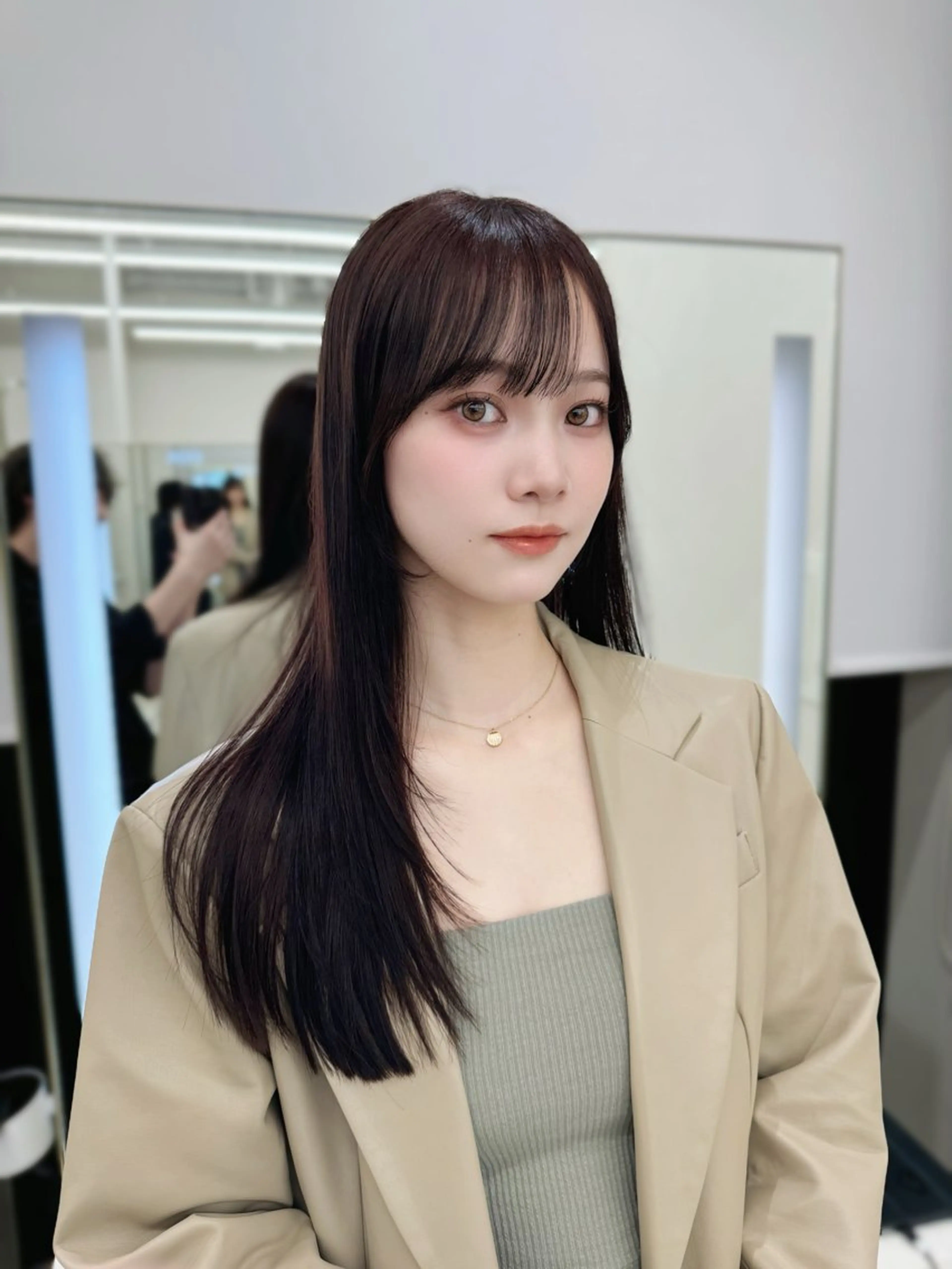 セミロング カラー カット ヘアカラー トリートメント COA GINZA 空也/前髪/顔まわりのヘアスタイル