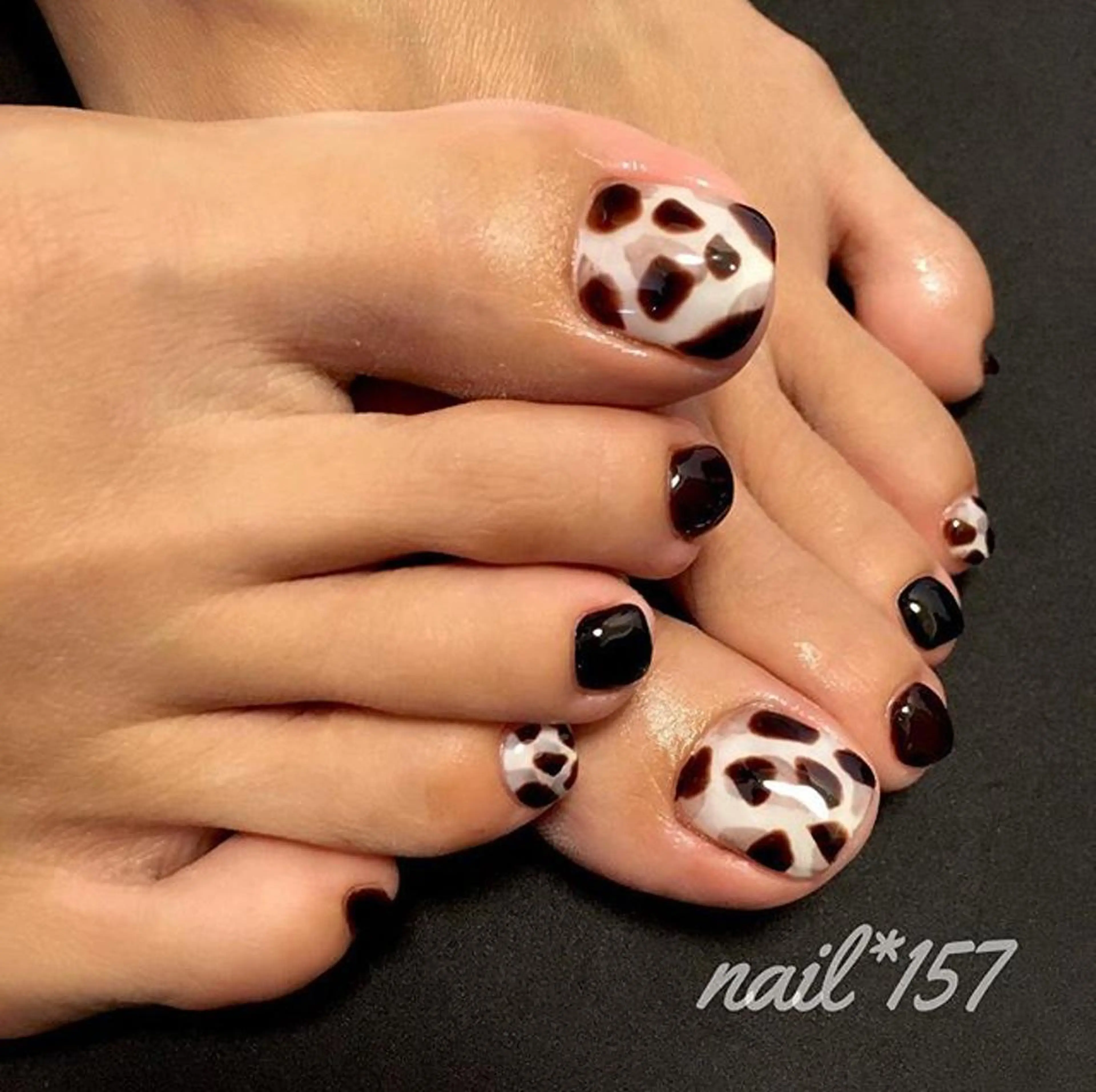 ネイル べっ甲ネイル ホワイト nail*157 .のネイルデザイン