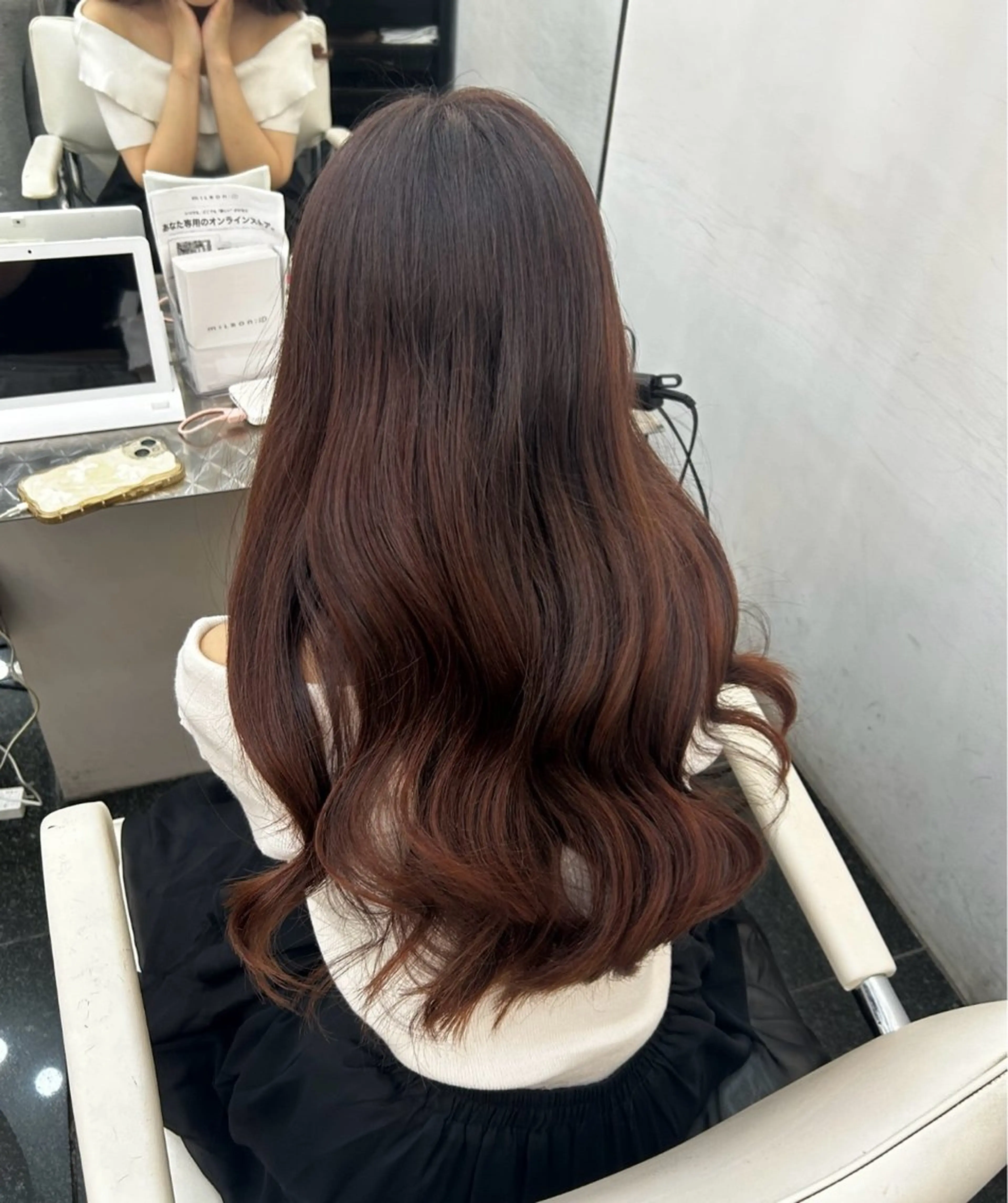 ロング カラー ブラウンカラー ピンクカラー ピンクブラウン ガーリー×韓国🎀 ⟡.·天野結良⟡.·のヘアスタイル