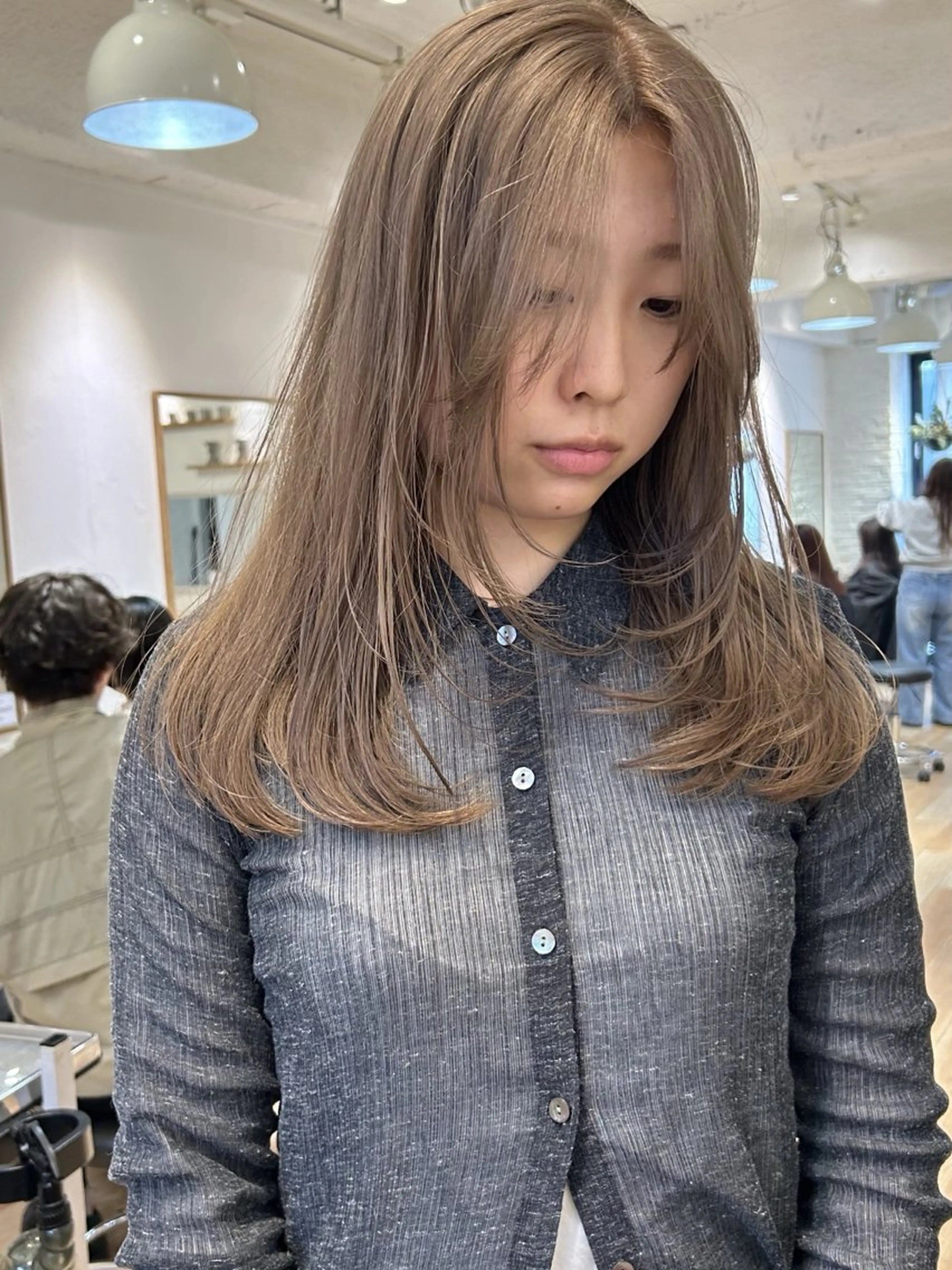 セミロング カラー ヘアカラー じゅわっと暖色カラー 🍊Moemiのヘアスタイル