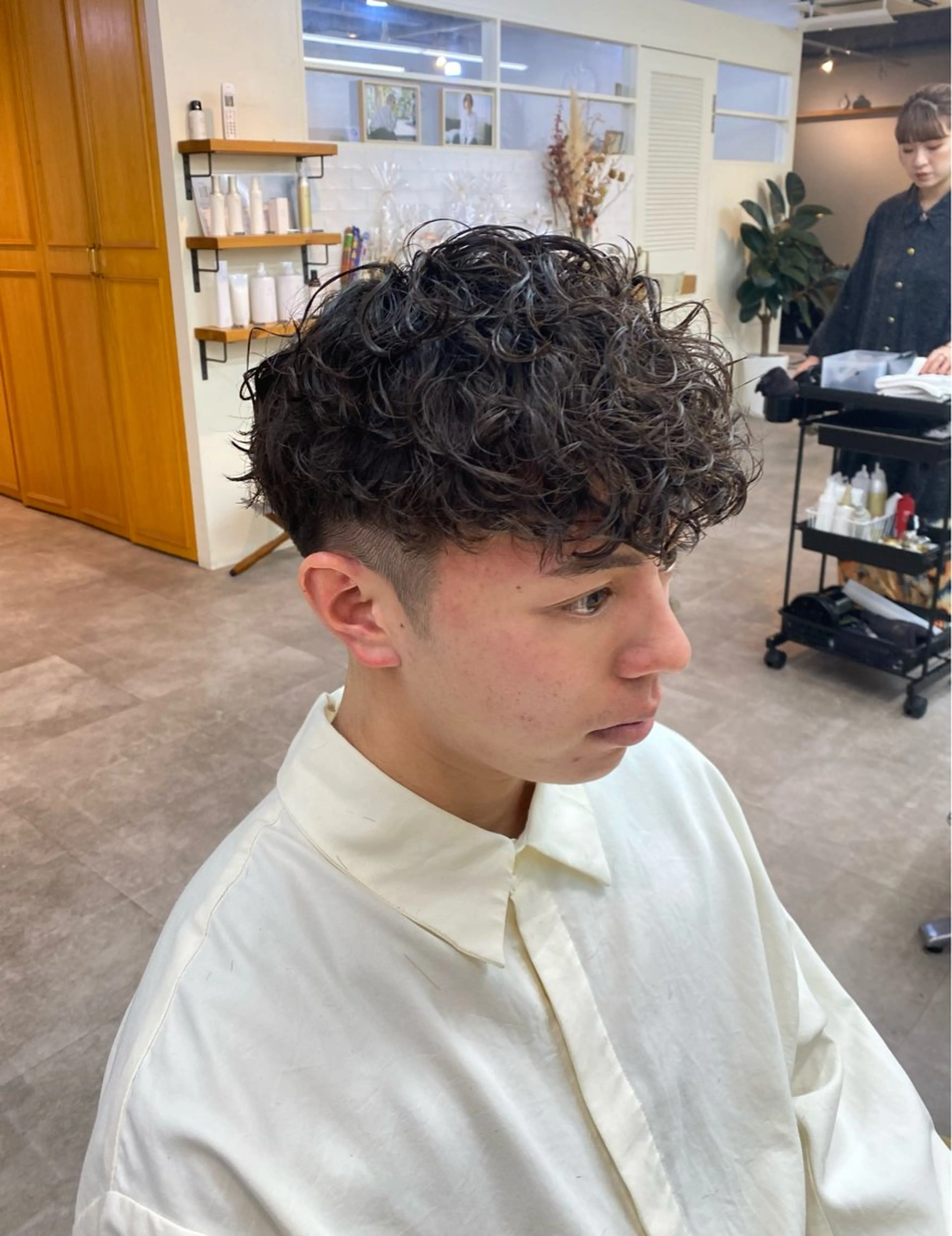 パーマ メンズ メンズパーマ スペインカール カット パーマ シャドウパーマ/ 波巻パーマYu-Kiのヘアスタイル