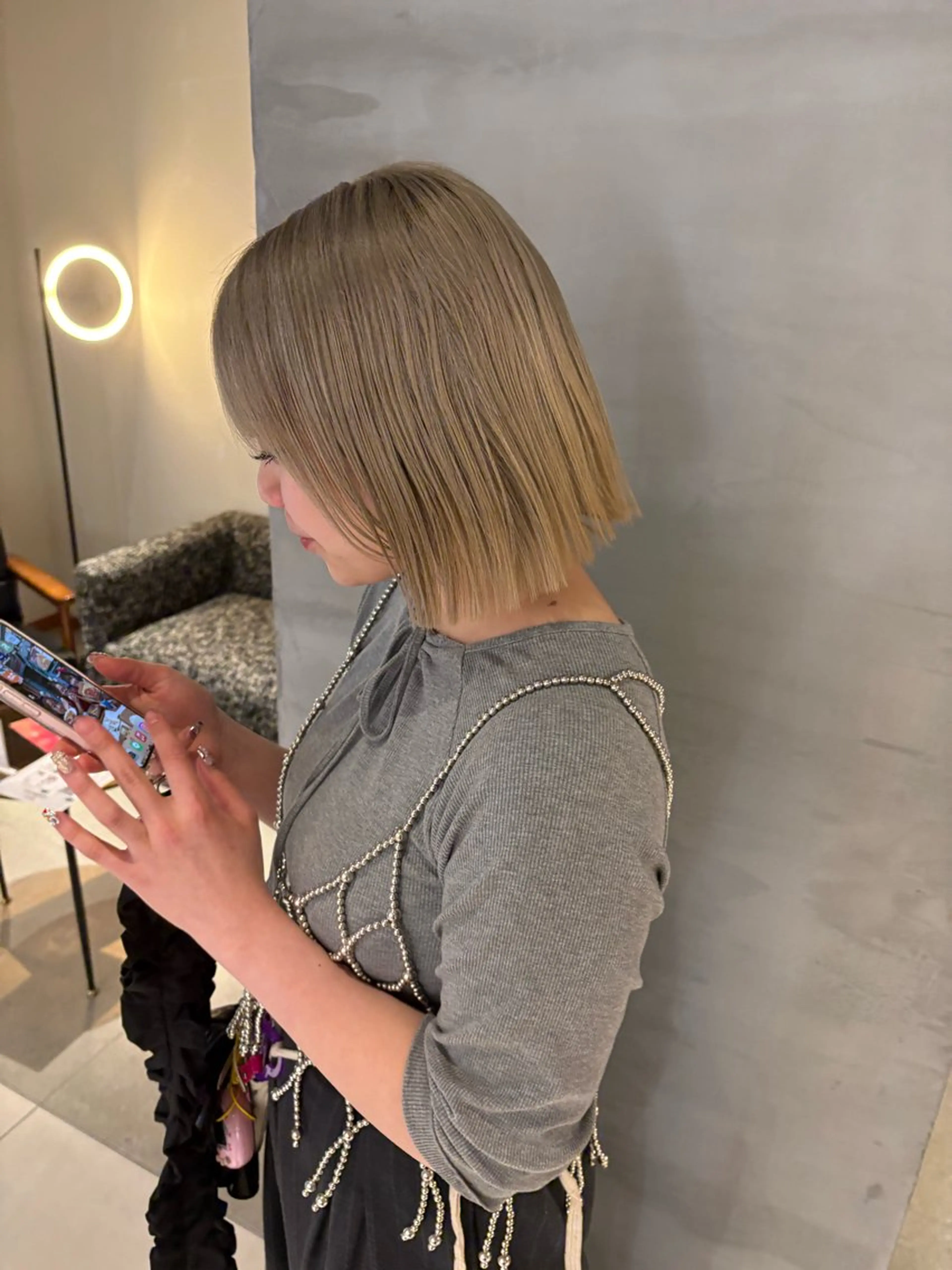 ショート カラー ベージュカラー シルバー シルバーベージュ ERII (ému） 伏見・栄/カット無料のヘアスタイル