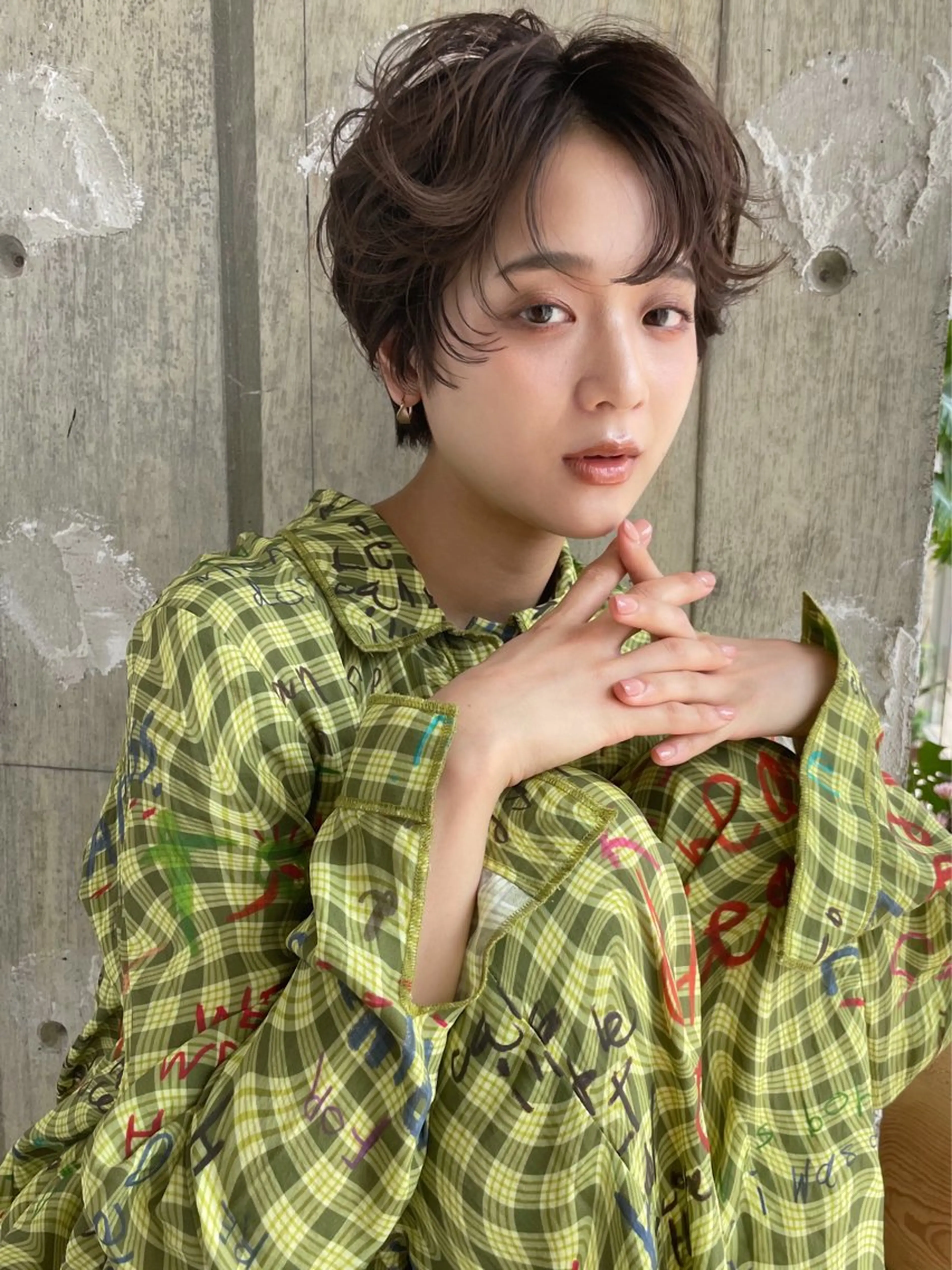 ショート パーマ 垢抜けパツっとボブ/ SAHO / OAKのヘアスタイル