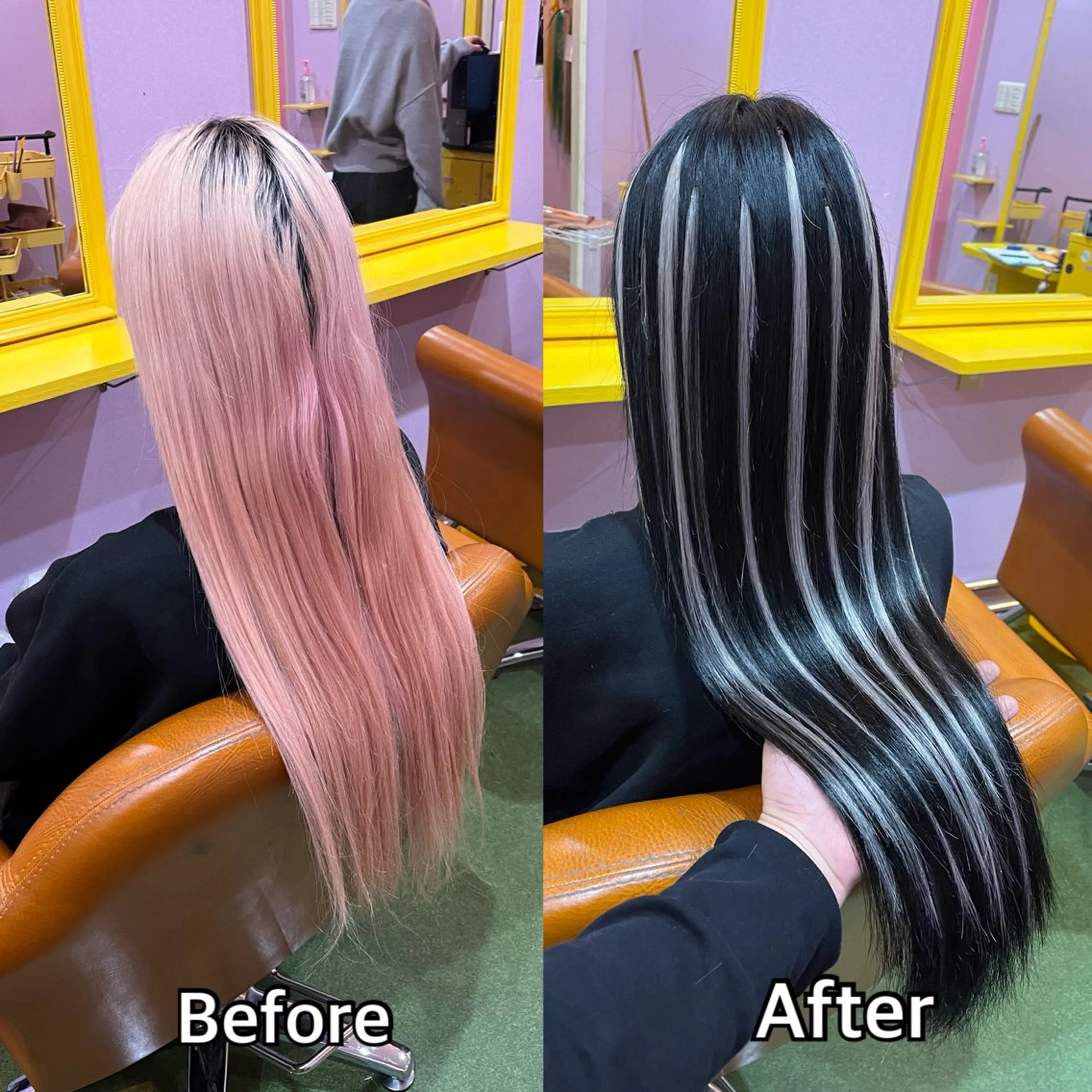 ロング シール＋ちび編み込み エクステ梅田🐨のヘアスタイル