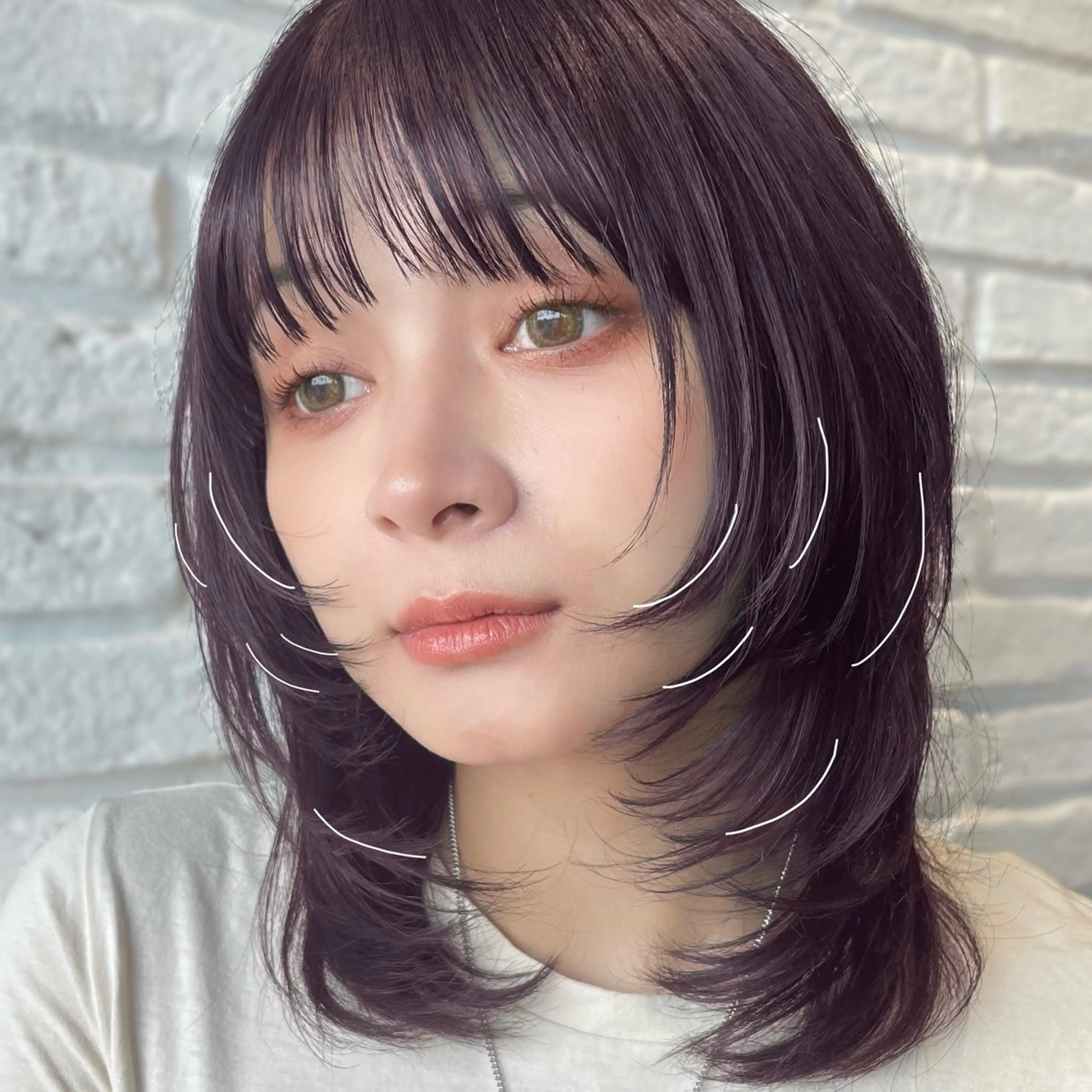 ミディアム カラー ヘアアレンジ カット ヘアカラー トリートメント ヘッドスパ ヘアセット 【柔らか透明感✨/ 似合せ前髪】大石葉月のヘアスタイル