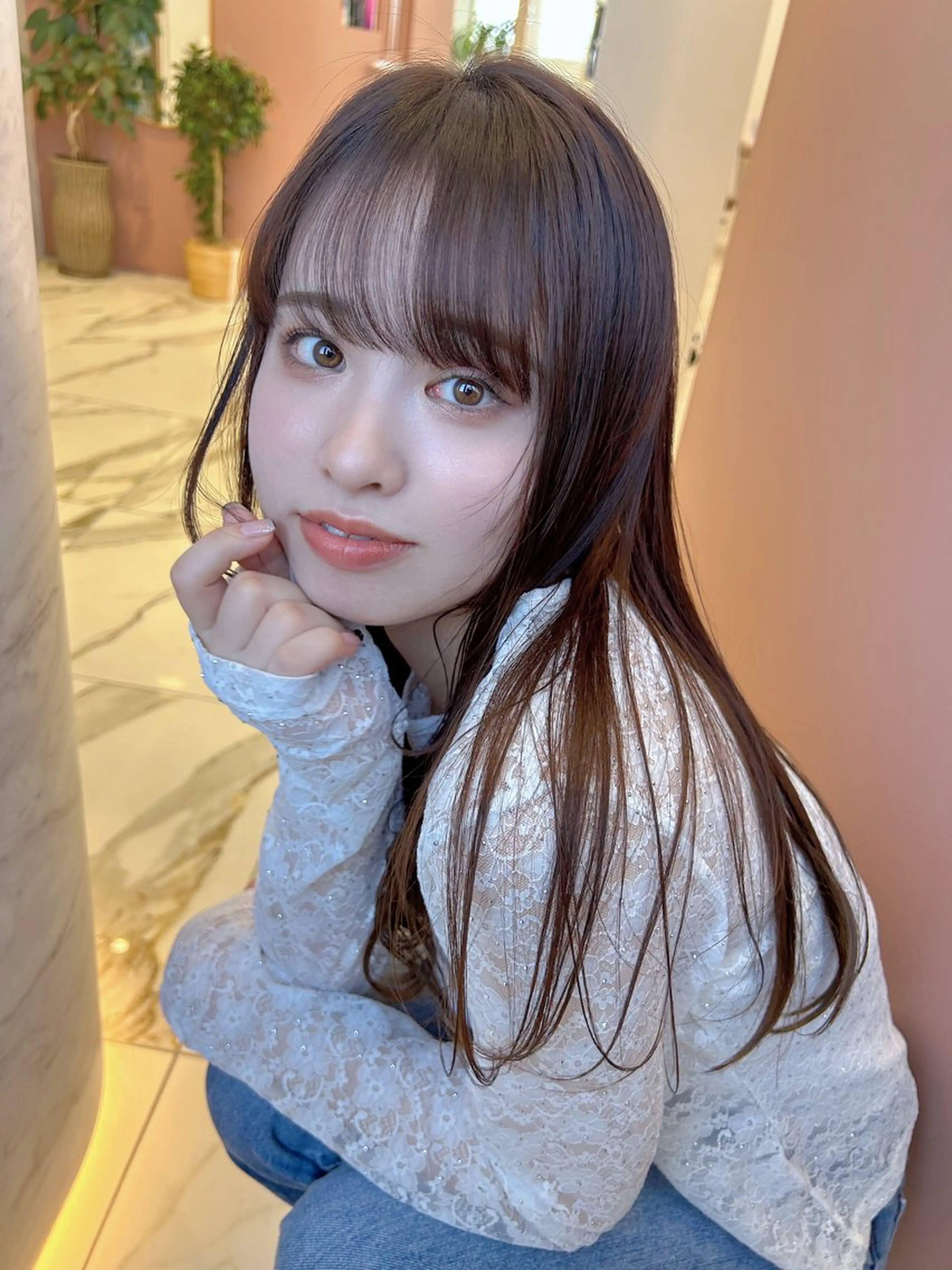 セミロング カラー カット ヘアカラー トリートメント 佐合 梨花 / ｅａｕ〈オー〉のヘアスタイル