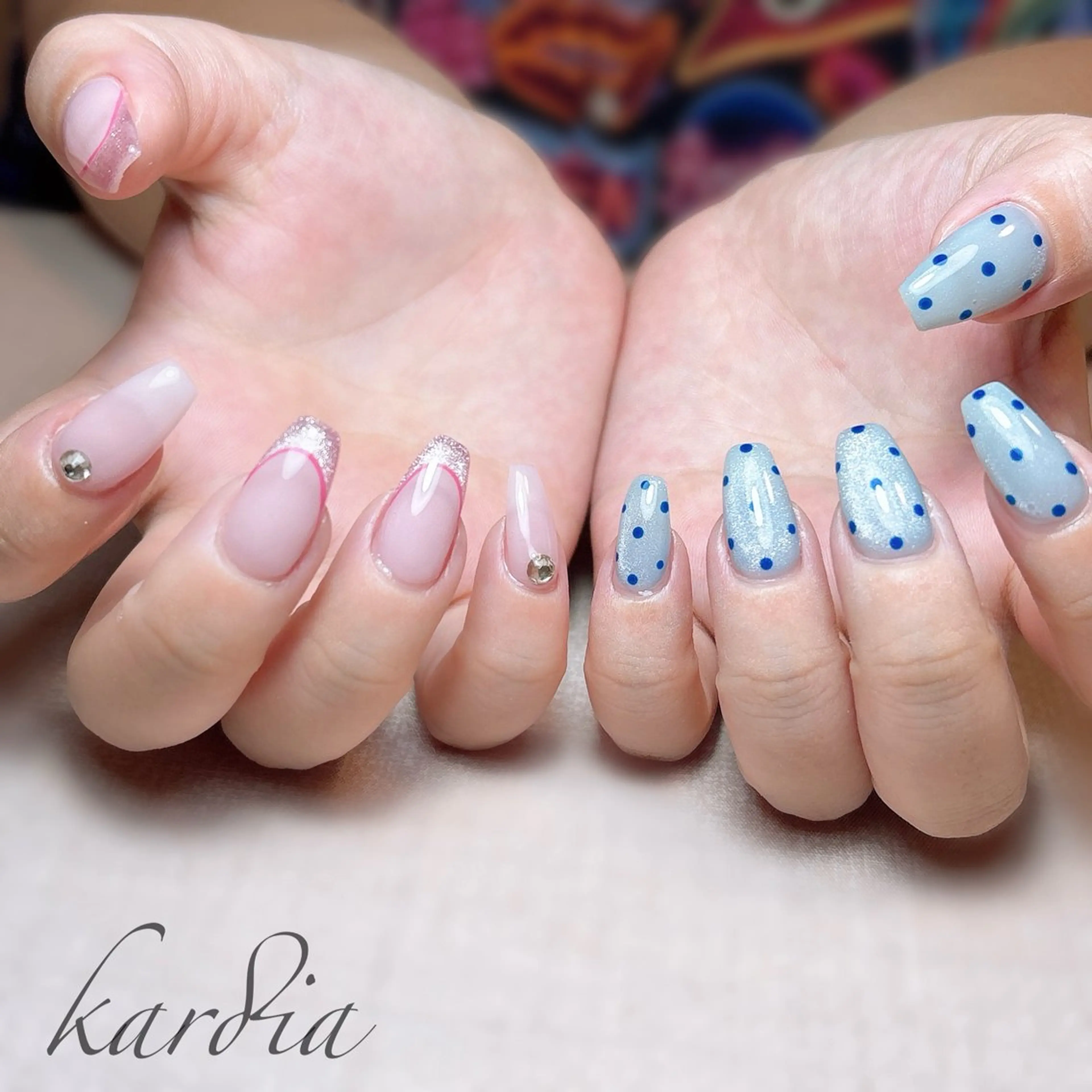 ネイル ハンドネイル καρδιά -ｶﾙﾃﾞｨｱ-のネイルデザイン