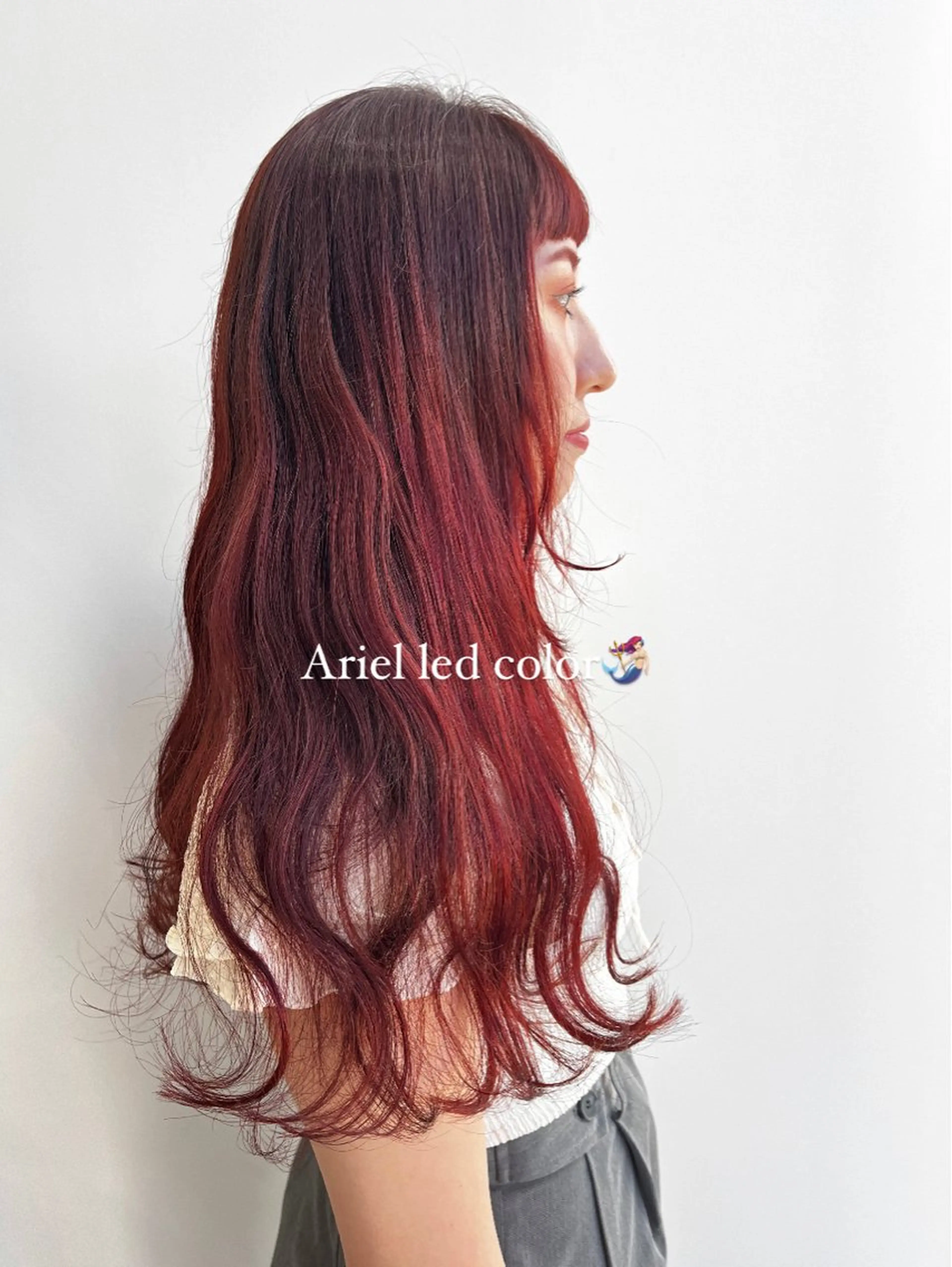 ロング カラー ヘアアレンジ ブリーチ ダブルカラー ブリーチなしカラー カット ヘアカラー トリートメント 🥀暖色韓国ヘア💕 保科侑花のヘアスタイル