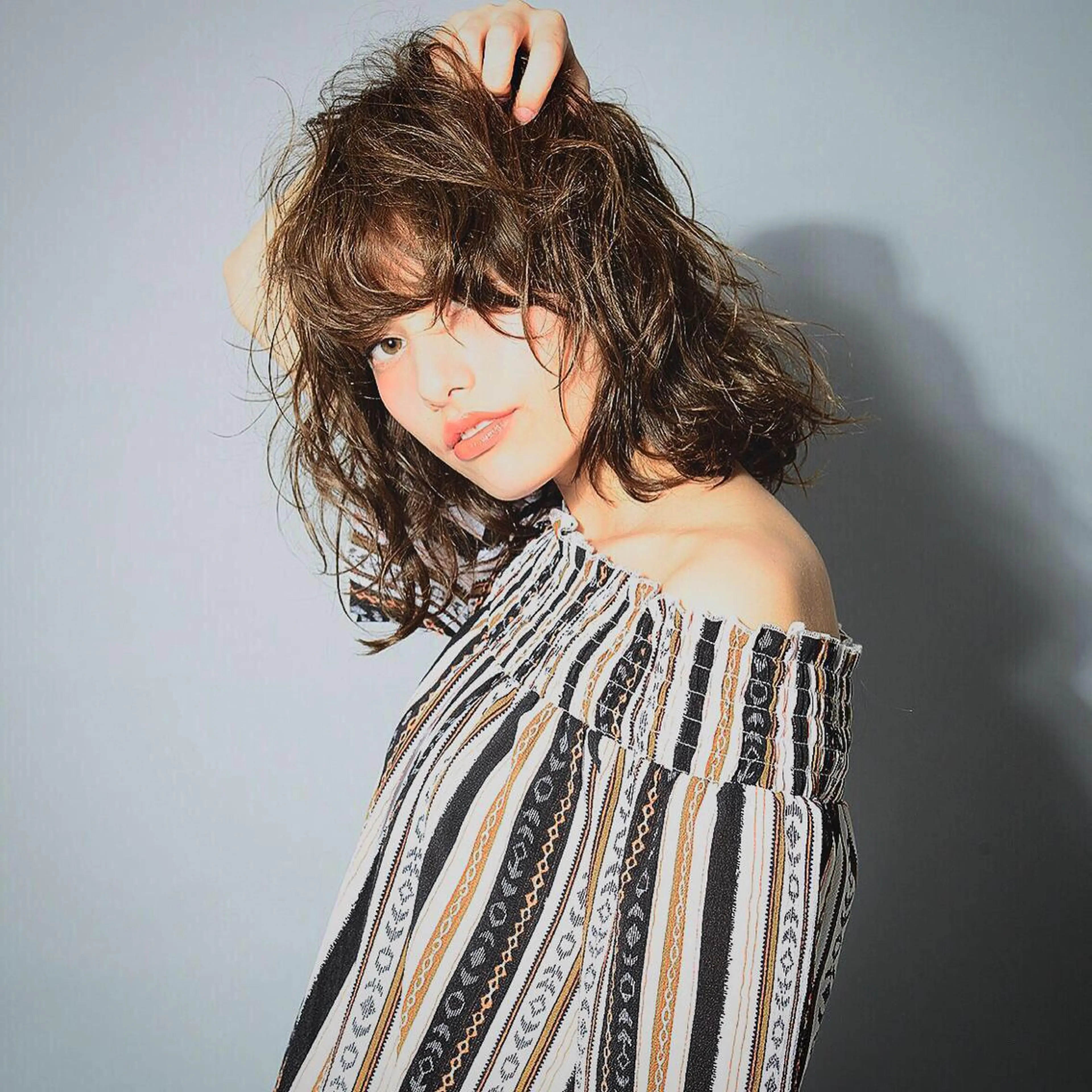 ミディアム セミロング カラー 圧倒的美髪ストレート ツダケイタロウのヘアスタイル