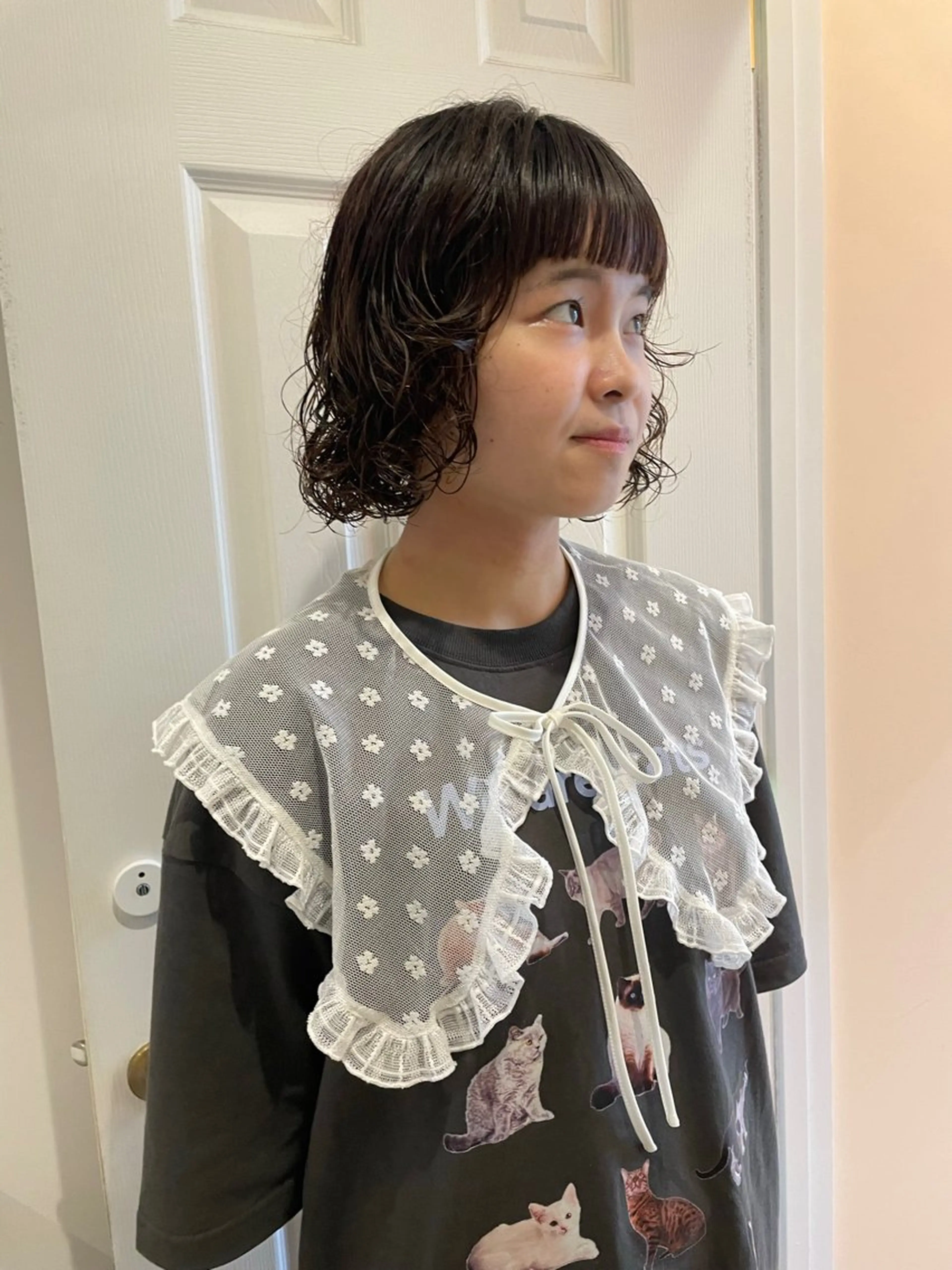 ミディアム ボブカットモデル/パ ーマ/harunaのヘアスタイル