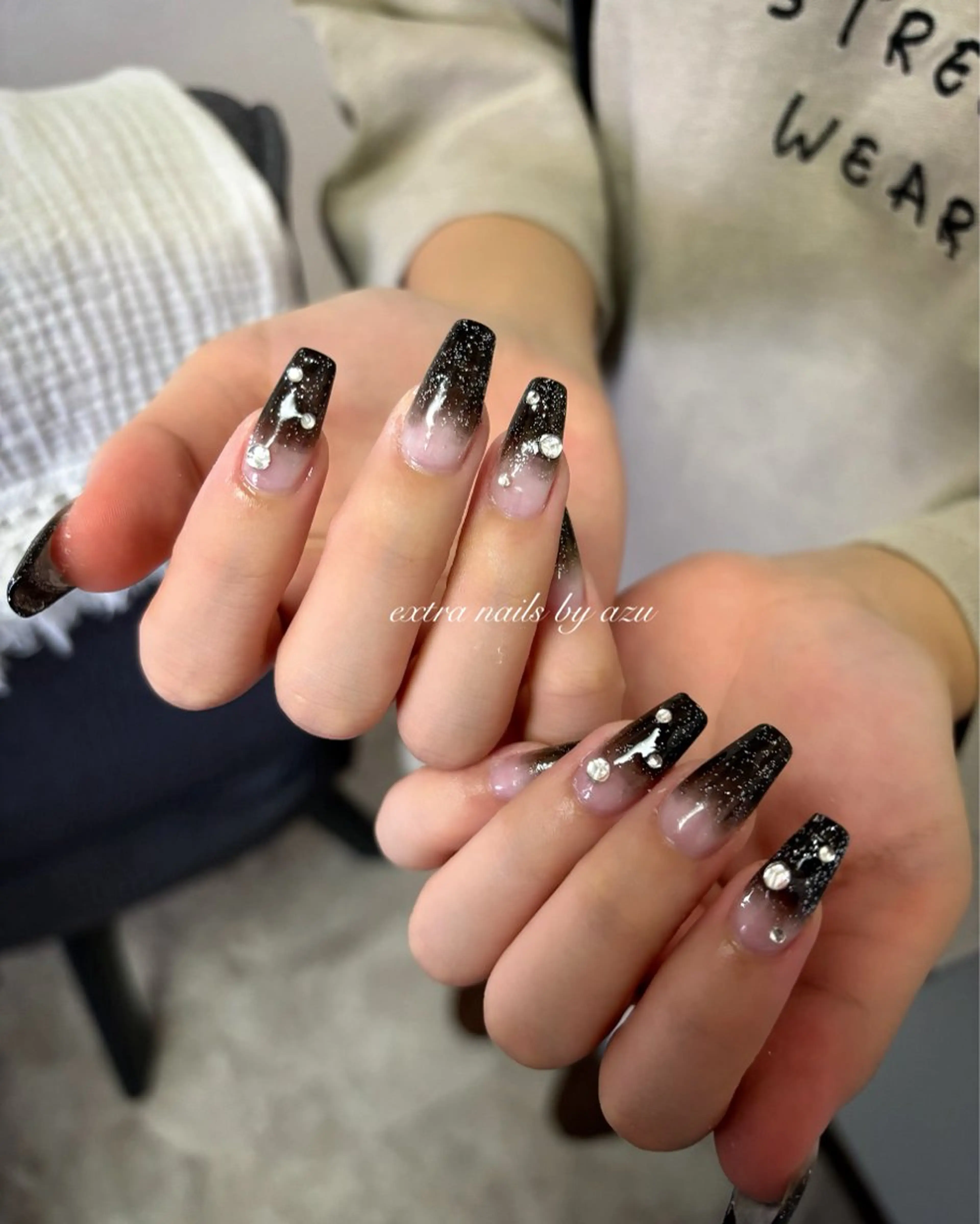 ネイル ラメ(グリッター) ストーンネイル ハンドネイル extranails ／lemellaのネイルデザイン