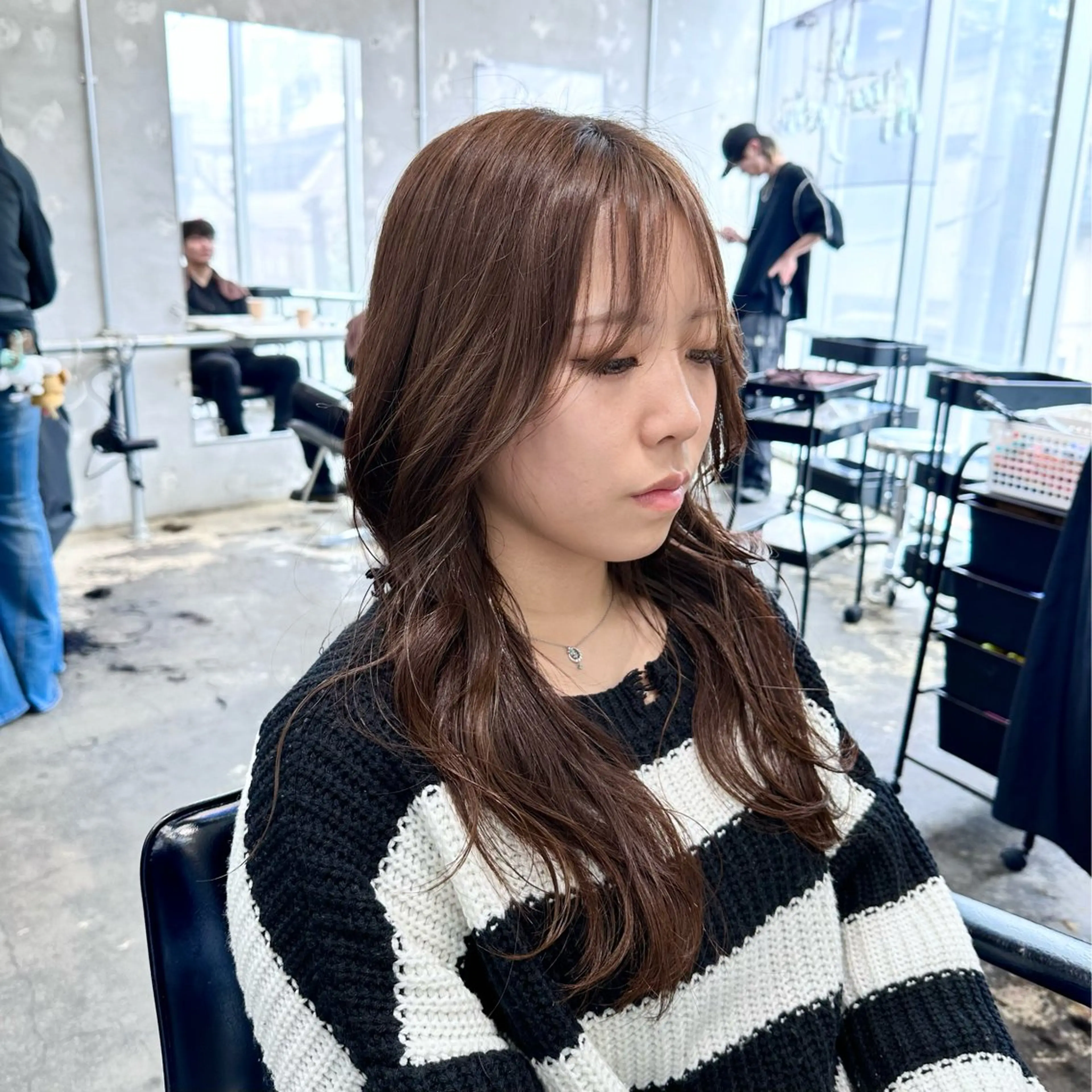 ロング カラー ヘアアレンジ ベージュカラー オリーブベージュ 🥀モテ暖色× エクステ🥀あかりのヘアスタイル