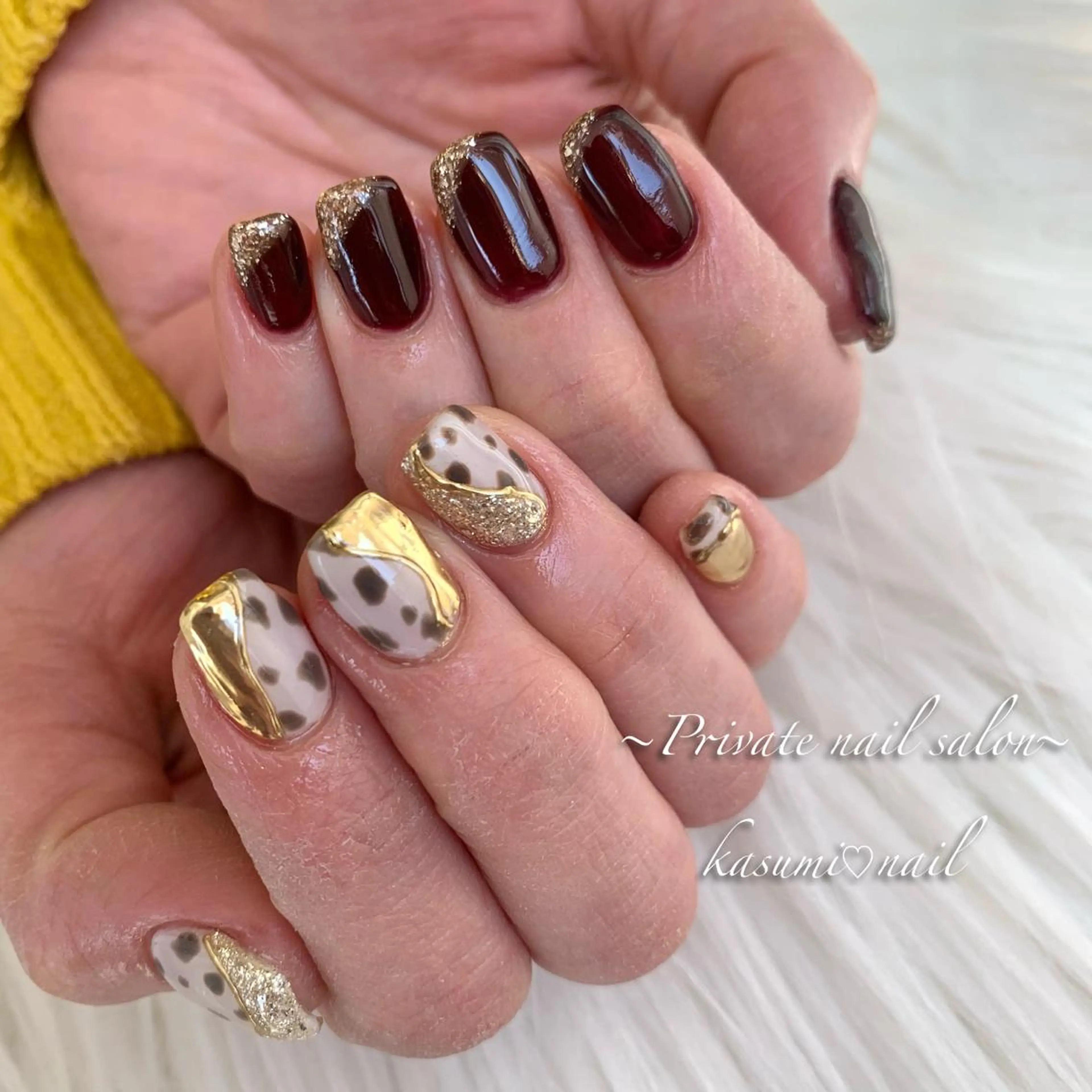 ネイル アートネイル ラメ(グリッター) マグネットネイル ミラーネイル 持ち込み KASUMI♡ Nailのネイルデザイン