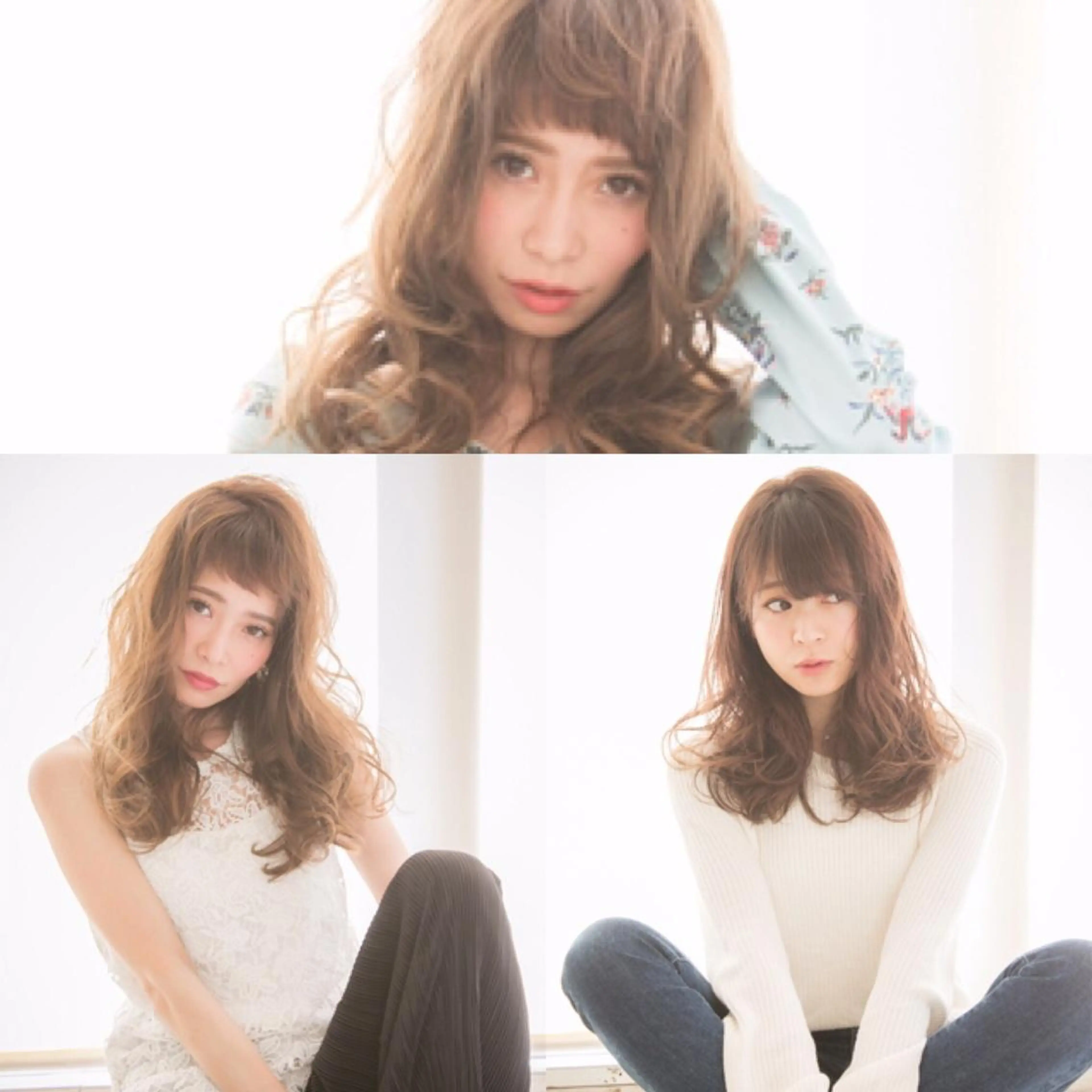 セミロング カラー パーマ ヘアアレンジ 【公式】amble luxe池袋東口🩷のヘアスタイル