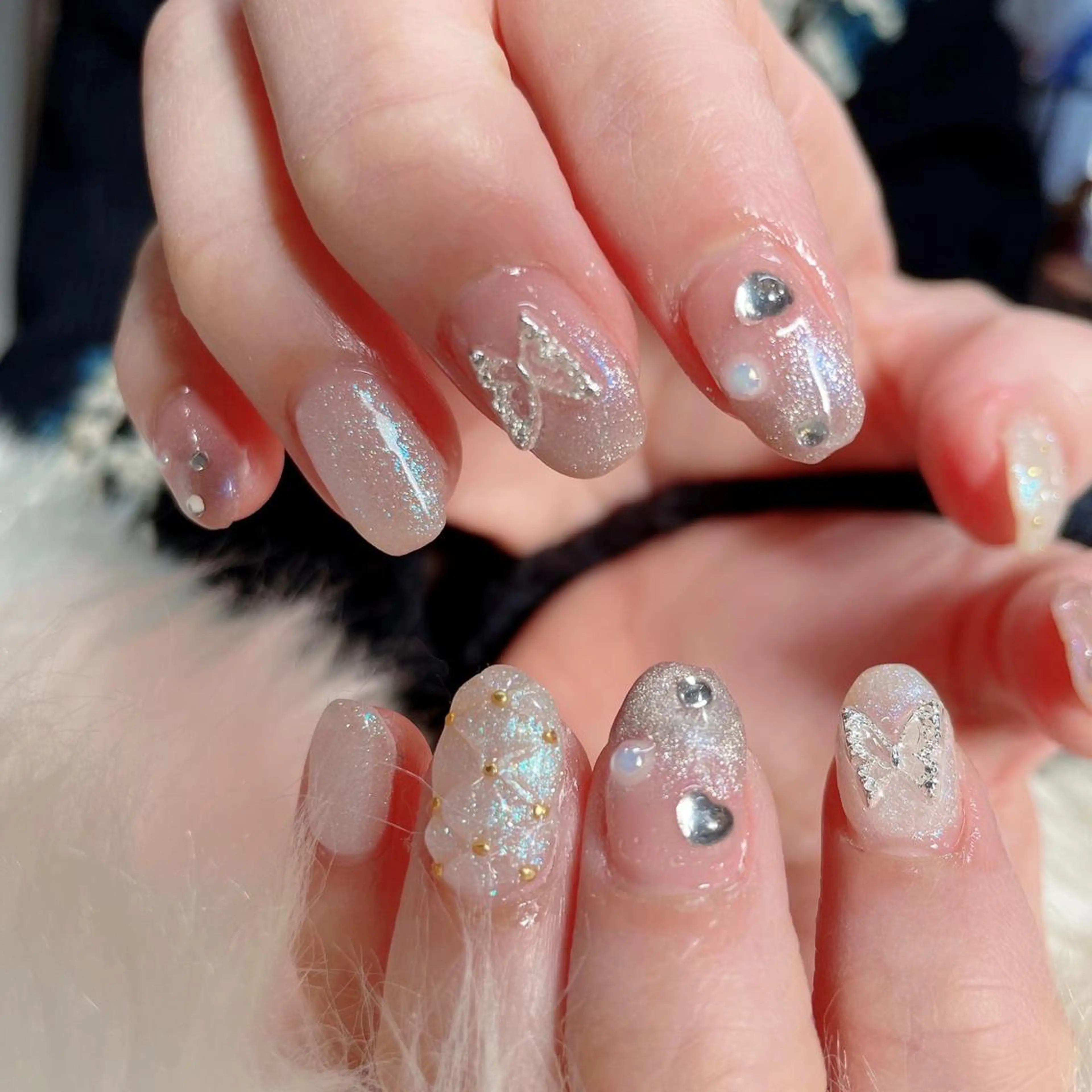 ミディアム ハンドネイル ハンドケア 💜MIYA nail川崎店のネイルデザイン