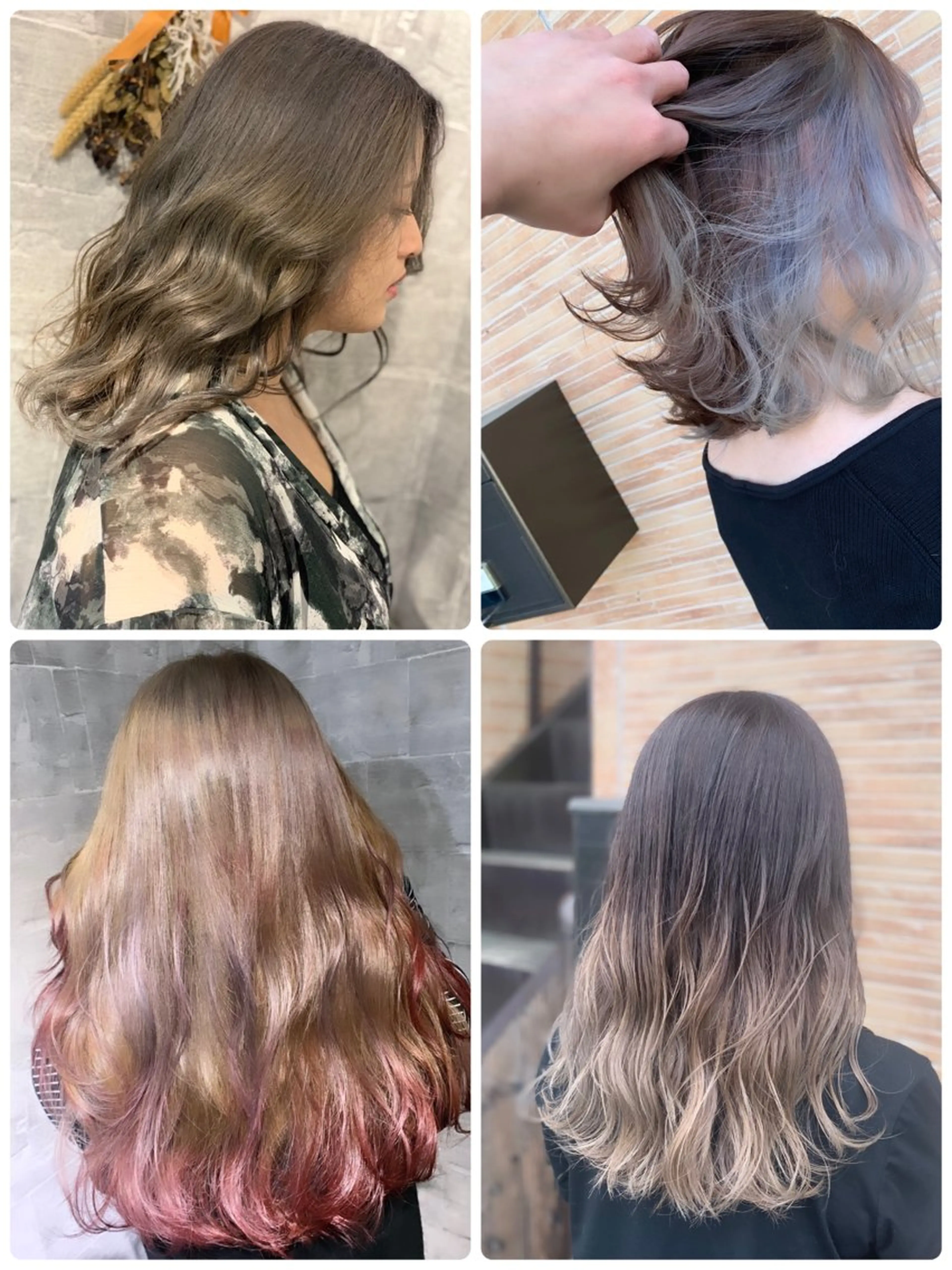 ロング ボブ 顔まわりレイヤー 顔周りカット ハイライト 韓国風ヘア ank classic hair【アンククラシックヘアー】所属・バレイヤージュ ハイライト　齋藤祐哉のヘアスタイル