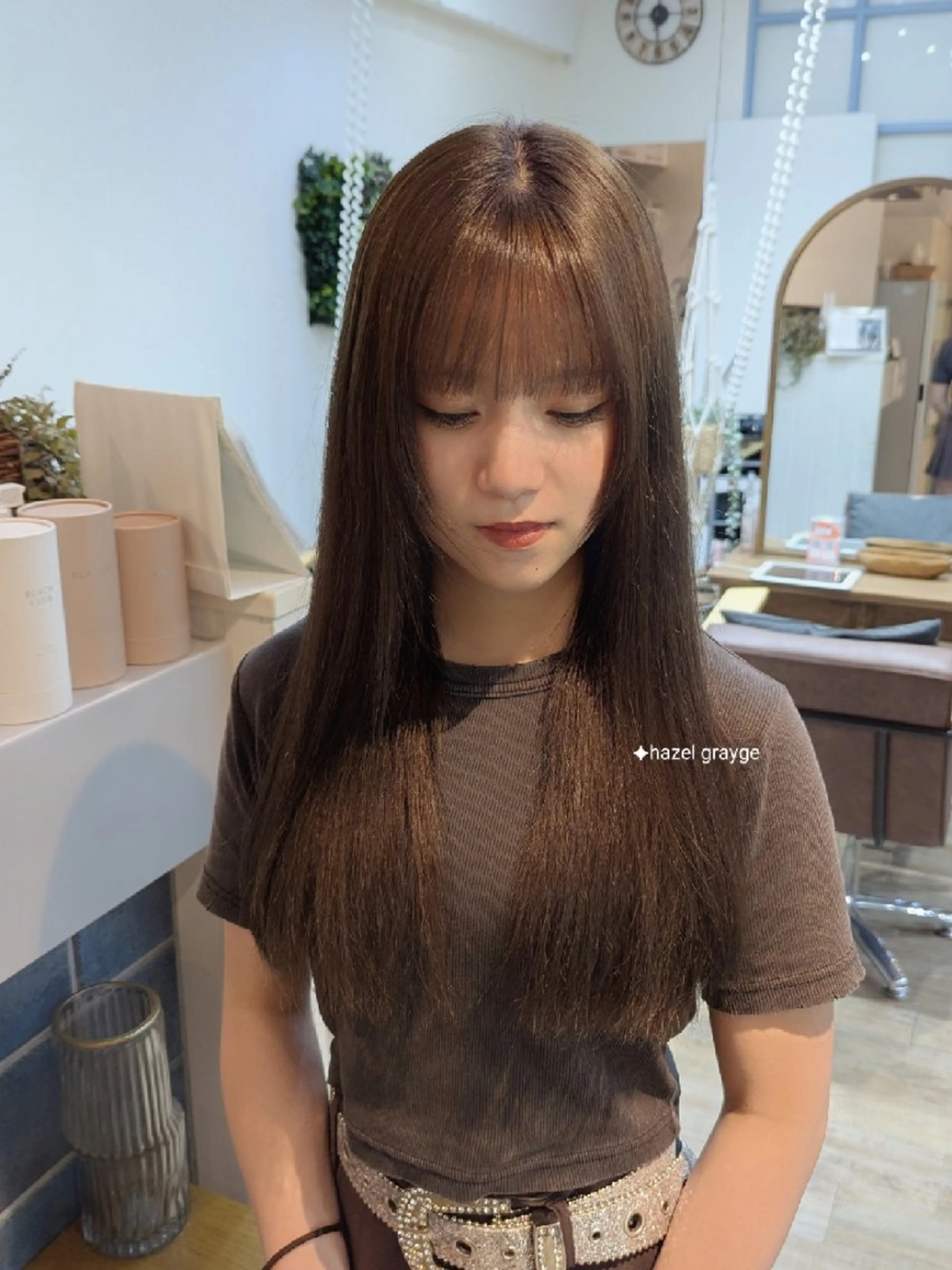 ロング カラー ブリーチ 透明感カラー グレージュ ヘーゼル 🏹MIYU￤うるつ やカラー/抜け感ヘアのヘアスタイル