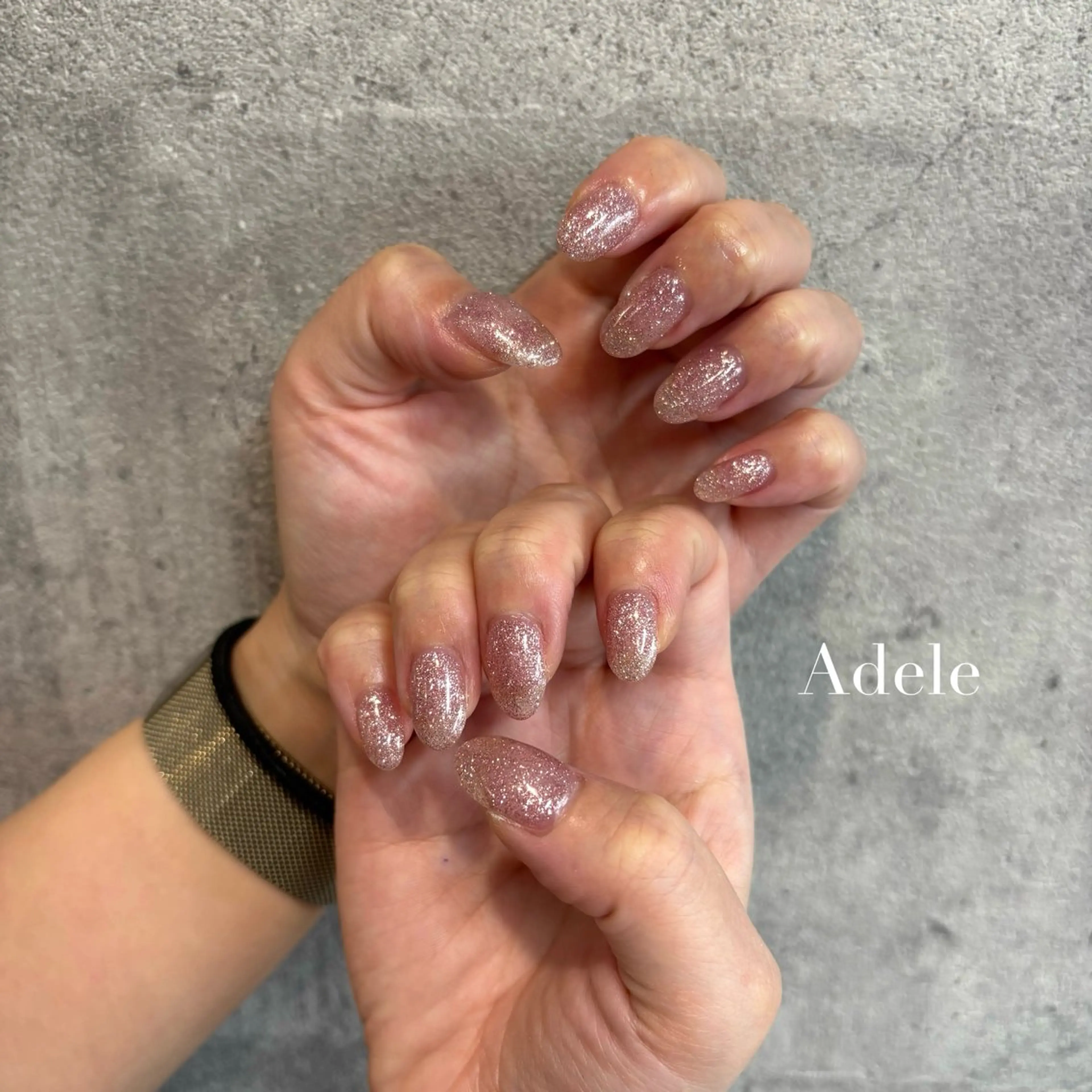 ネイル ラメ(グリッター) ワンカラーネイル ハンドネイル Adele saraのネイルデザイン