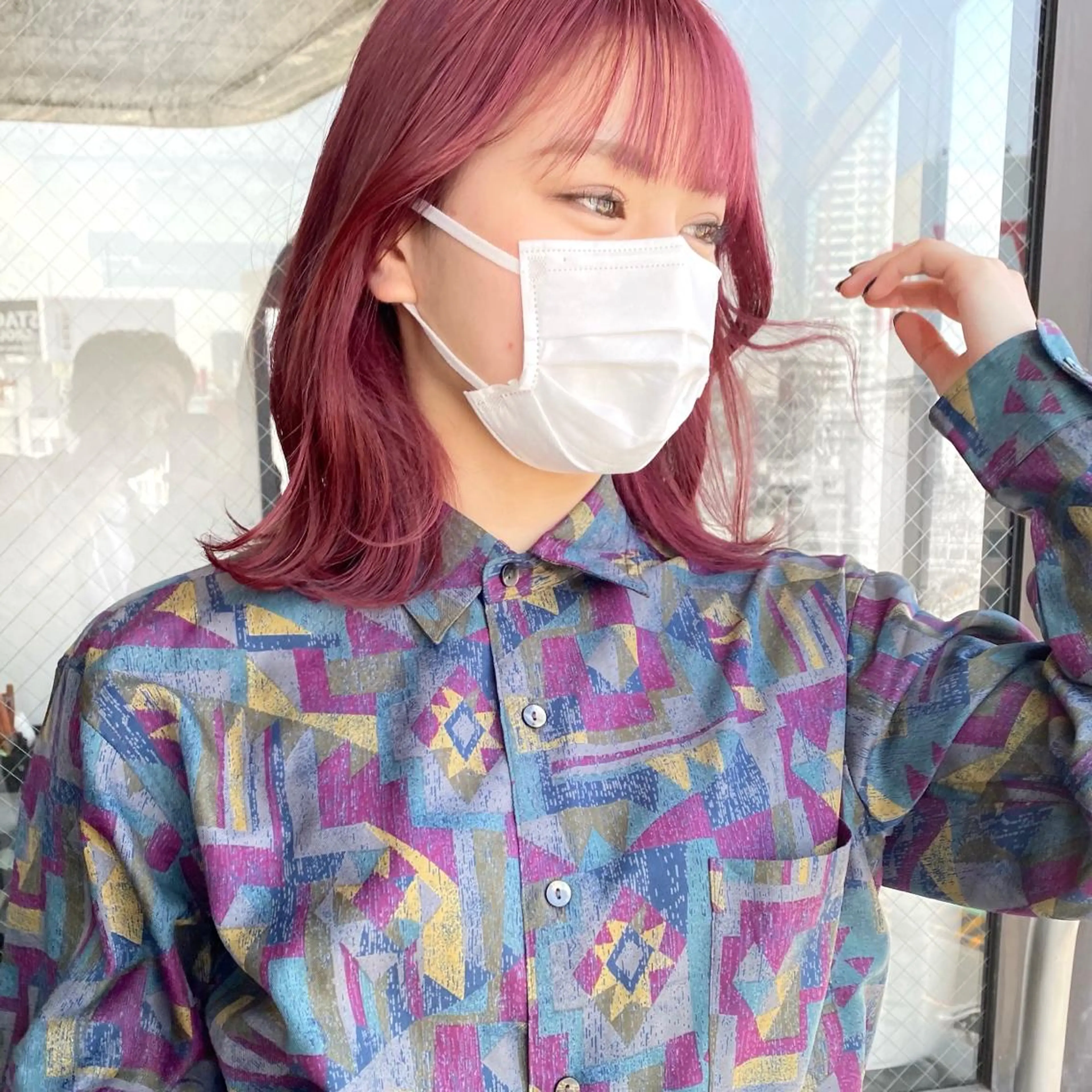 ミディアム カラー ブリーチ ピンクカラー ヘアカラー トリートメント chlom所属・🌱大人ハイトーン RENのヘアスタイル