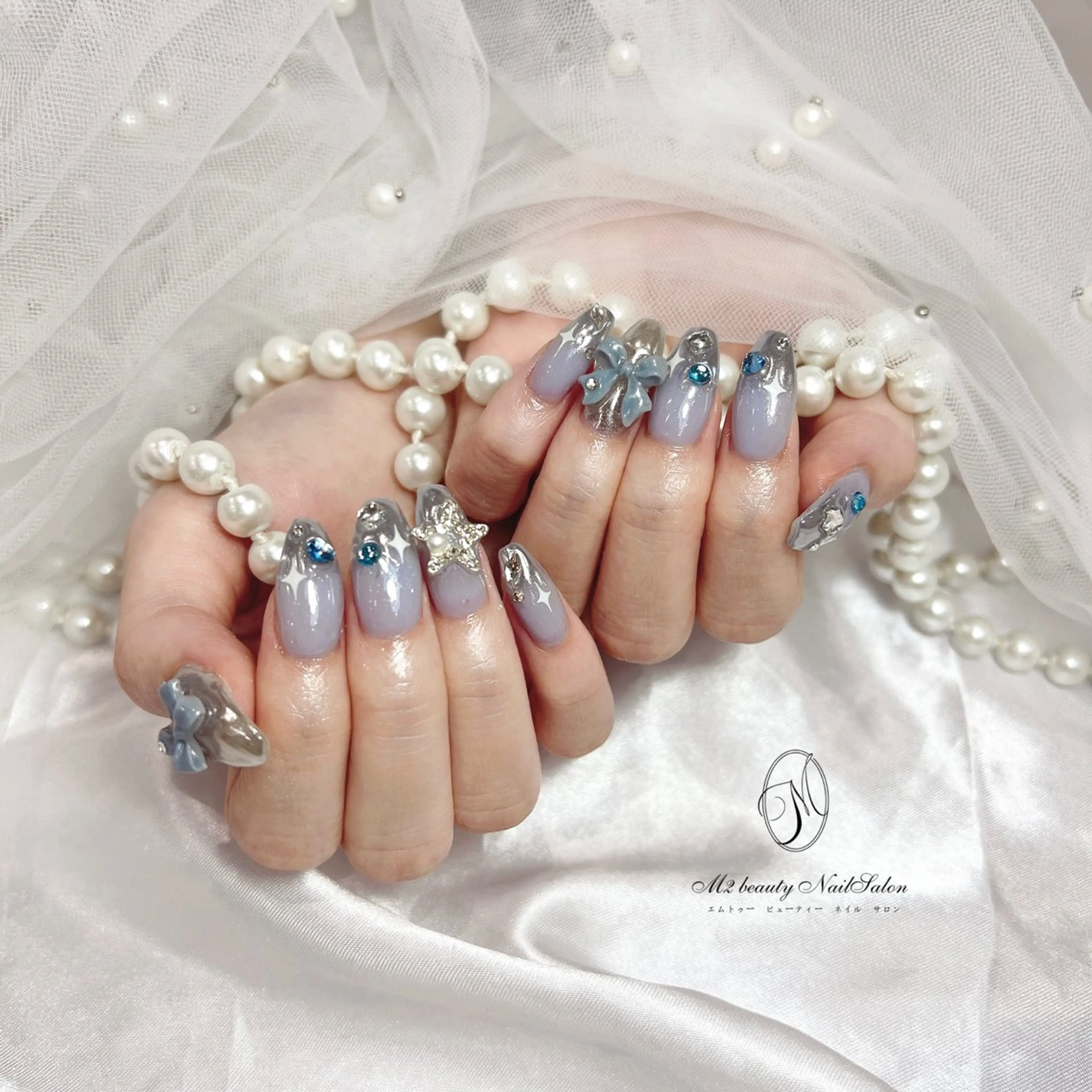 ネイル グラデーション ミラーネイル ハンドネイル M2beauty Renaのネイルデザイン