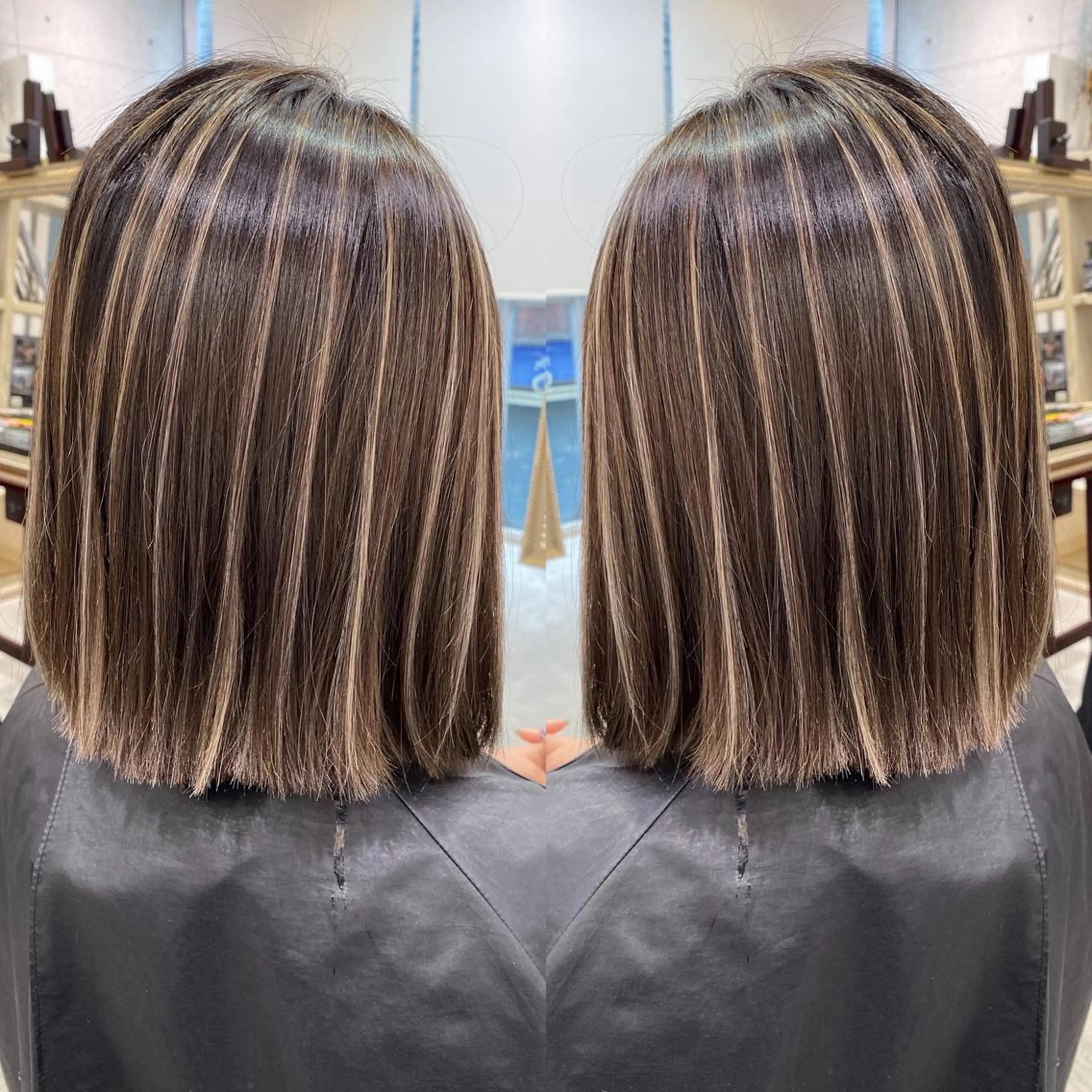 ショート カラー ヘアアレンジ ベージュカラー ハイライトカラー ハイライト ヘアカラー トリートメント BANK'S hair所属・💐ケラチン 髪質改善寺坂雄飛💐のヘアスタイル