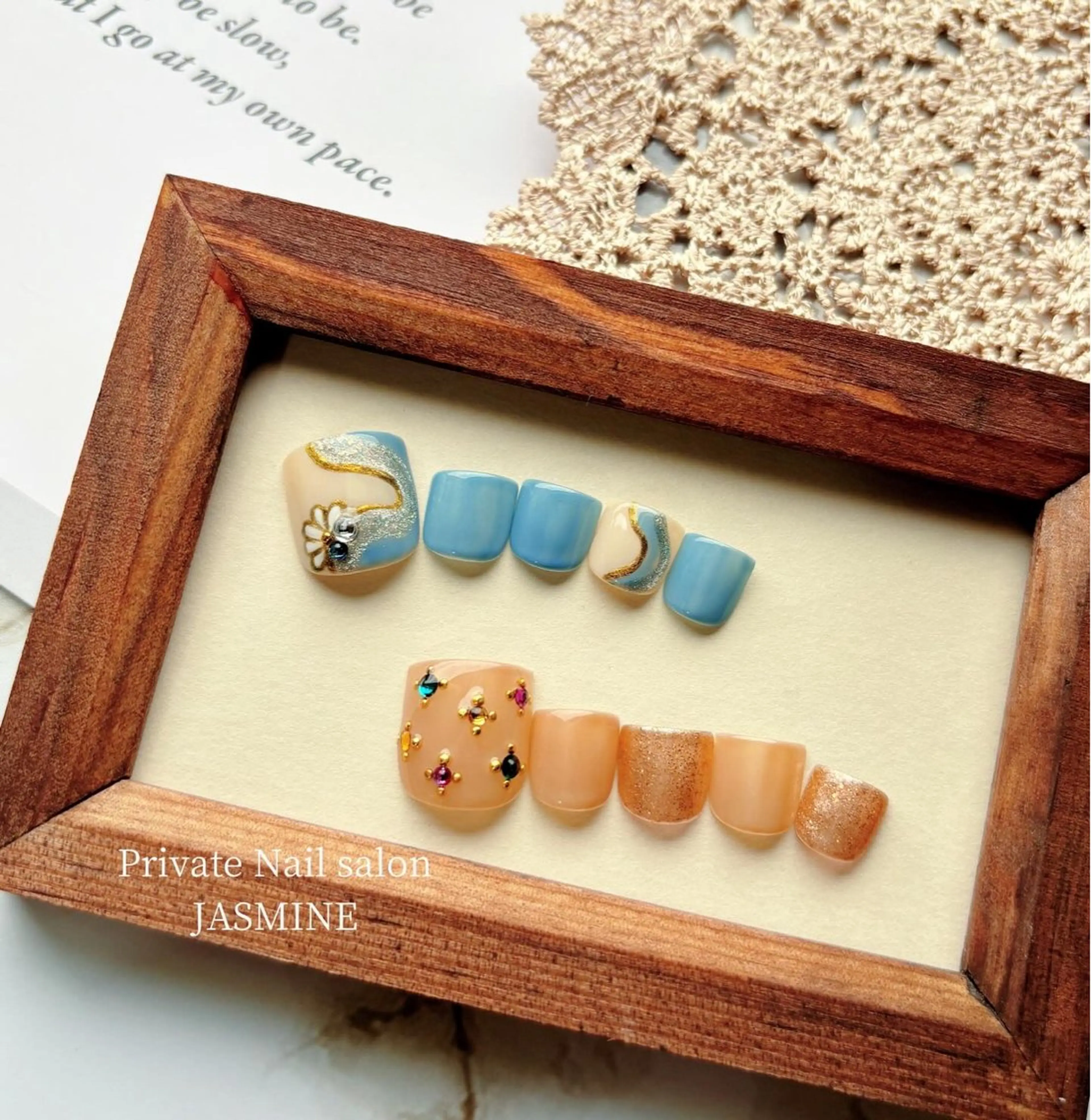 ネイル フットネイル ストーンネイル フットネイル Nail salon JASMINEのネイルデザイン