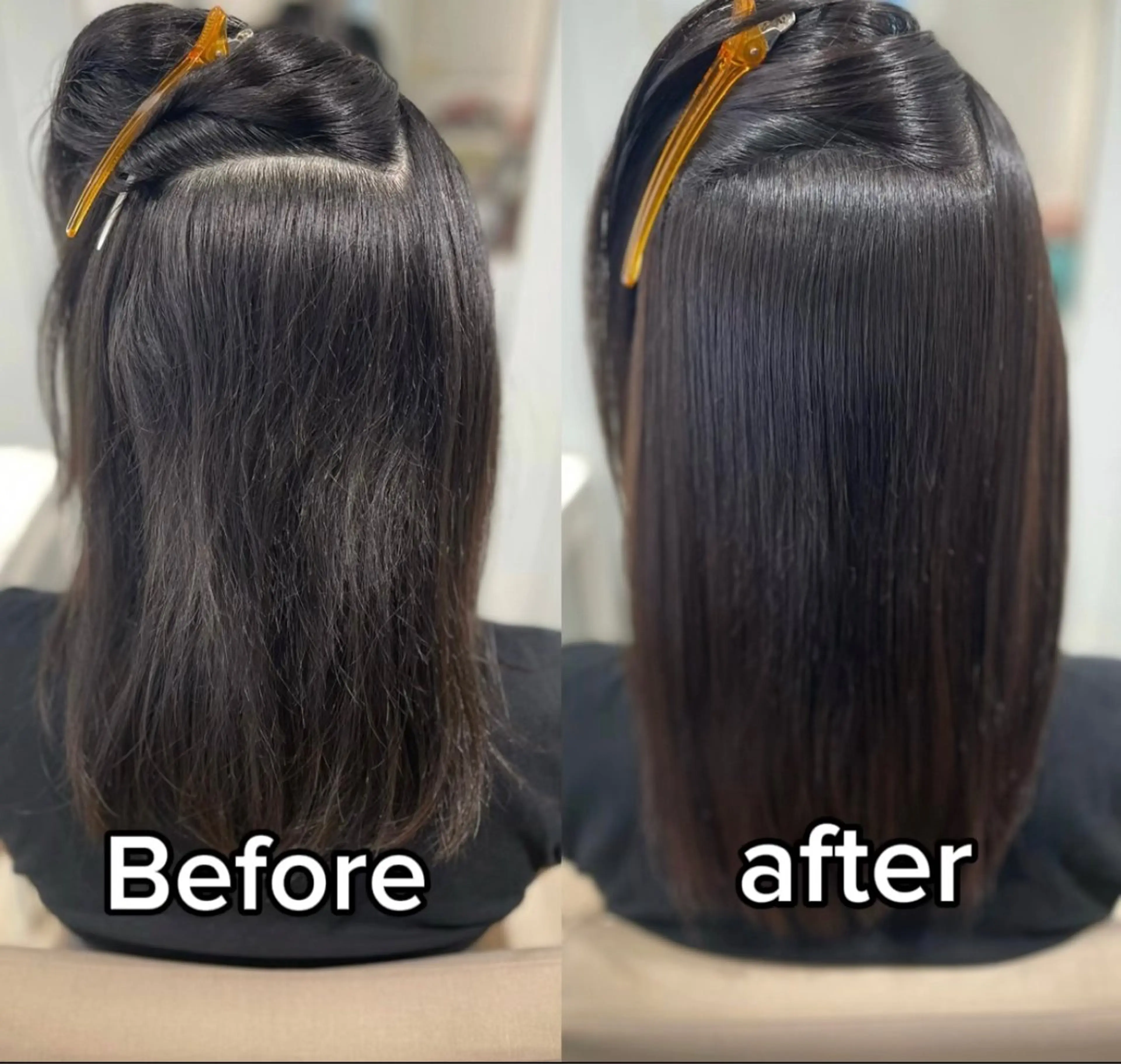 セミロング くびれヘア 顔まわりレイヤー ハイレイヤー 髪質改善 韓国風ヘア 梅田縮毛矯正◻︎髪質 改善◻︎細見　了眞のヘアスタイル