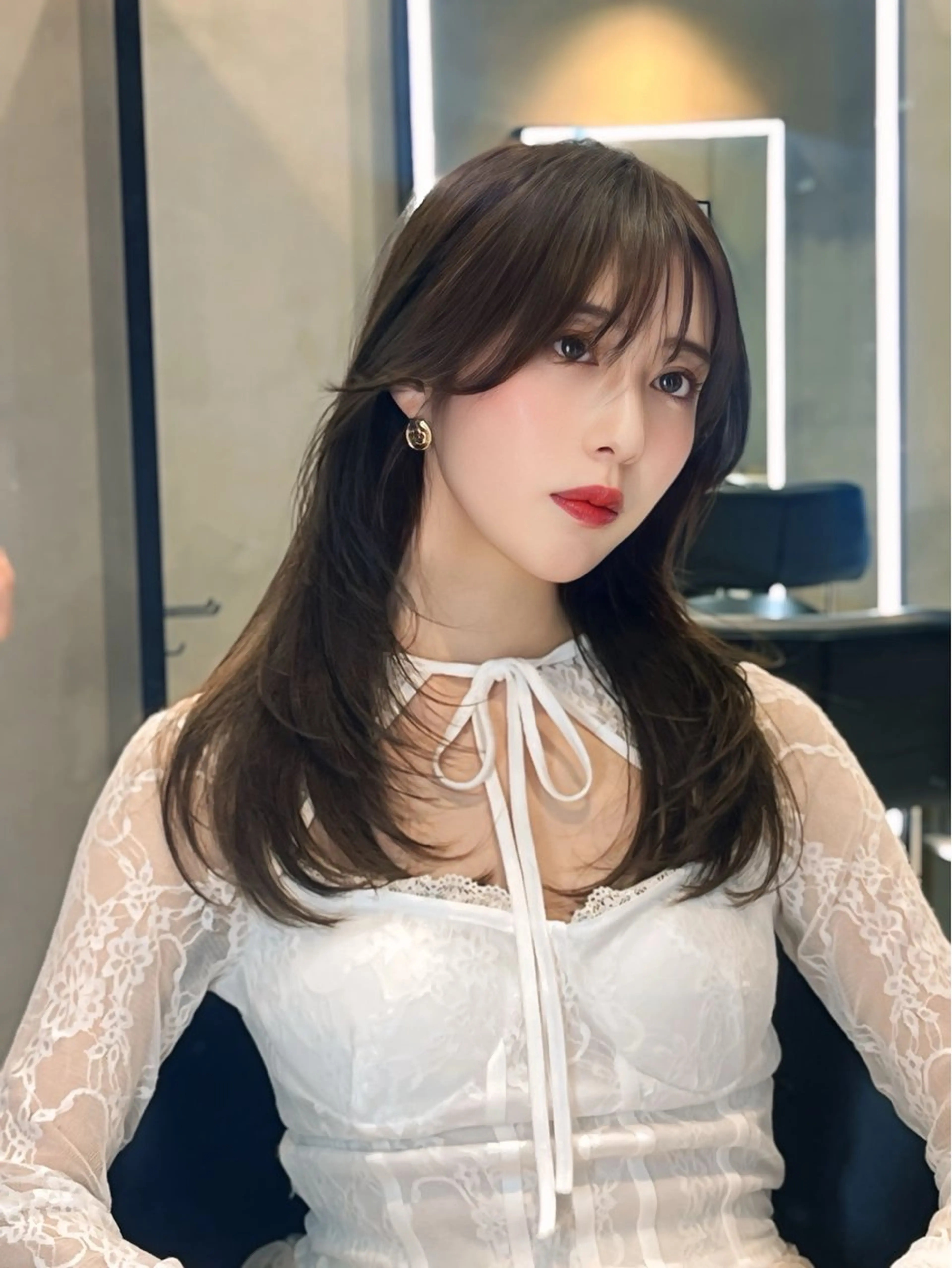 ロング カット ヘアカラー トリートメント 海野翔吾🇨🇳 ワンホンレイヤーのヘアスタイル