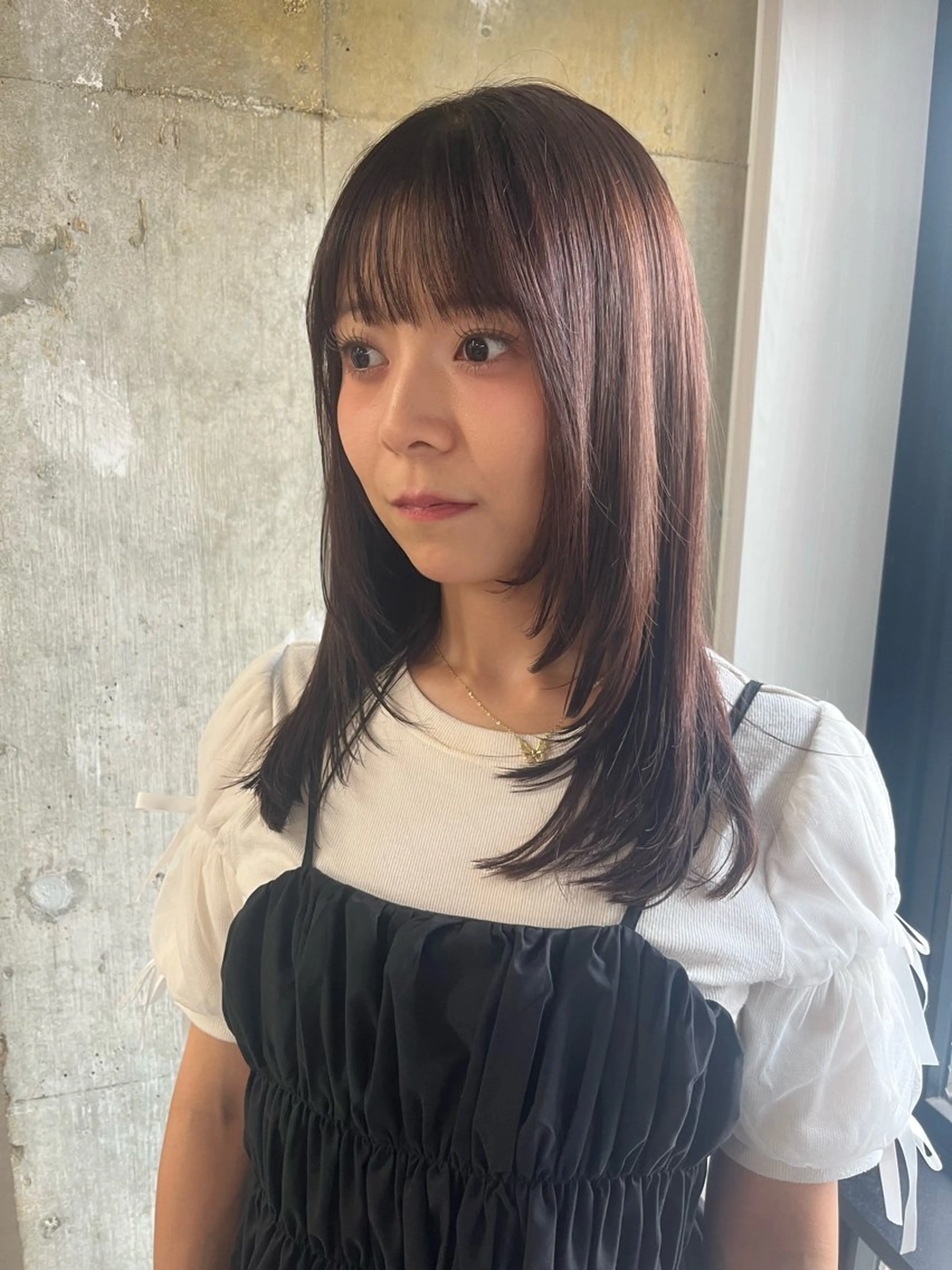 ロング カラー ブラウンカラー レイヤーカット anon Loemのヘアスタイル