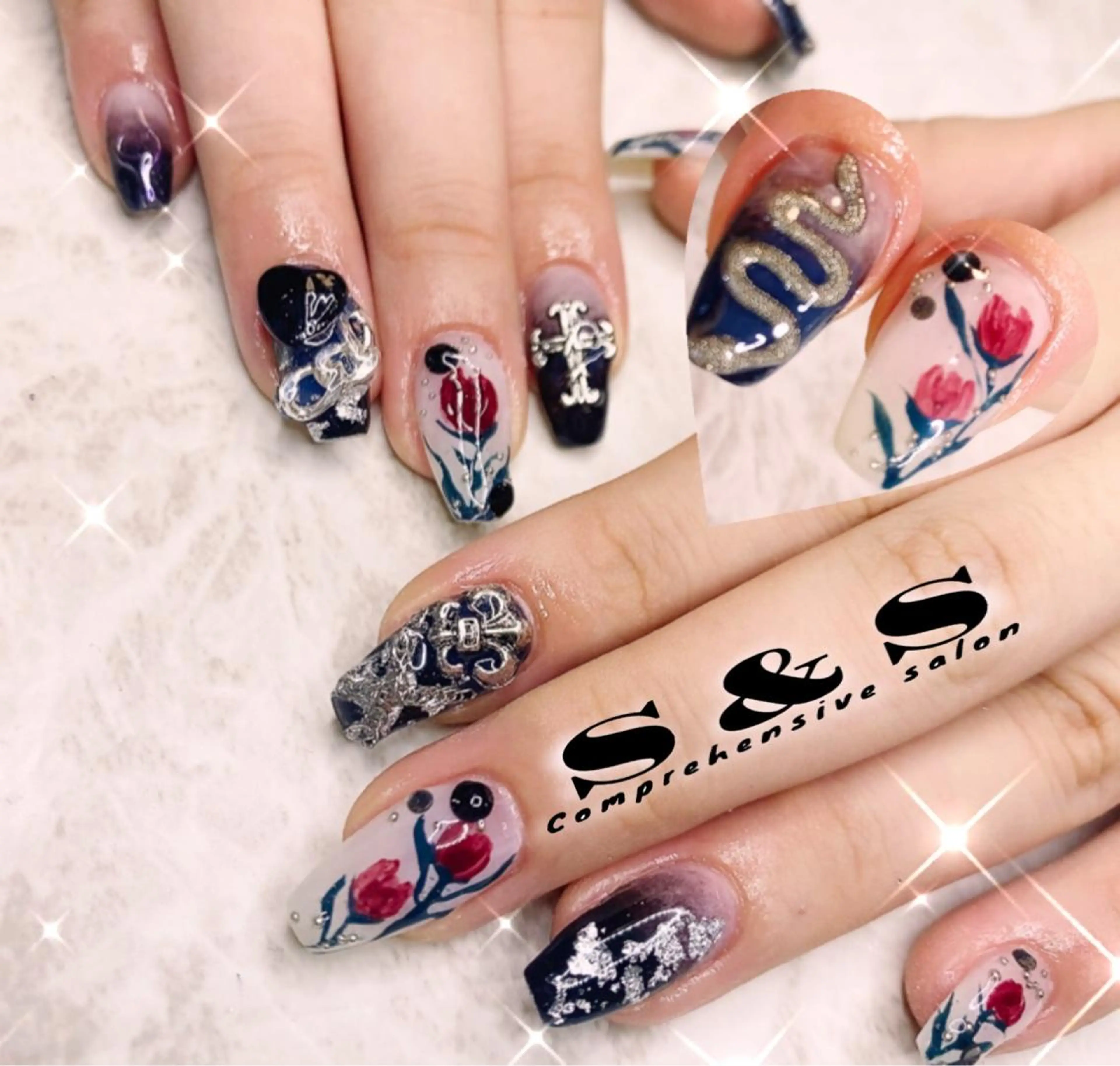 ネイル アートネイル 長さ出し メンズネイル 持ち込み スカルプネイル S&S 村田小百合のネイルデザイン